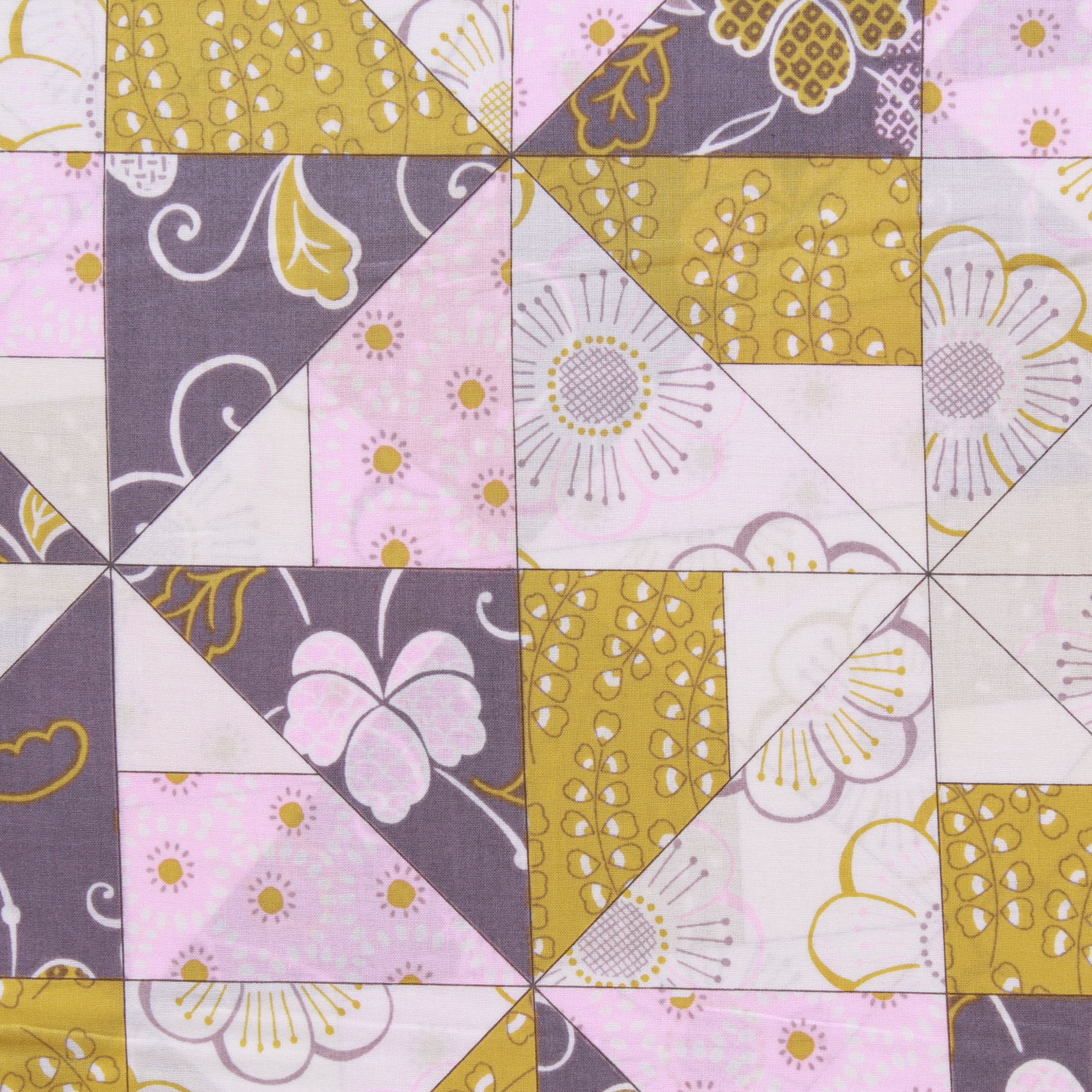 100% Cotton Lawn, 'Pink Geometric Ditsy Floral', 58" Wide