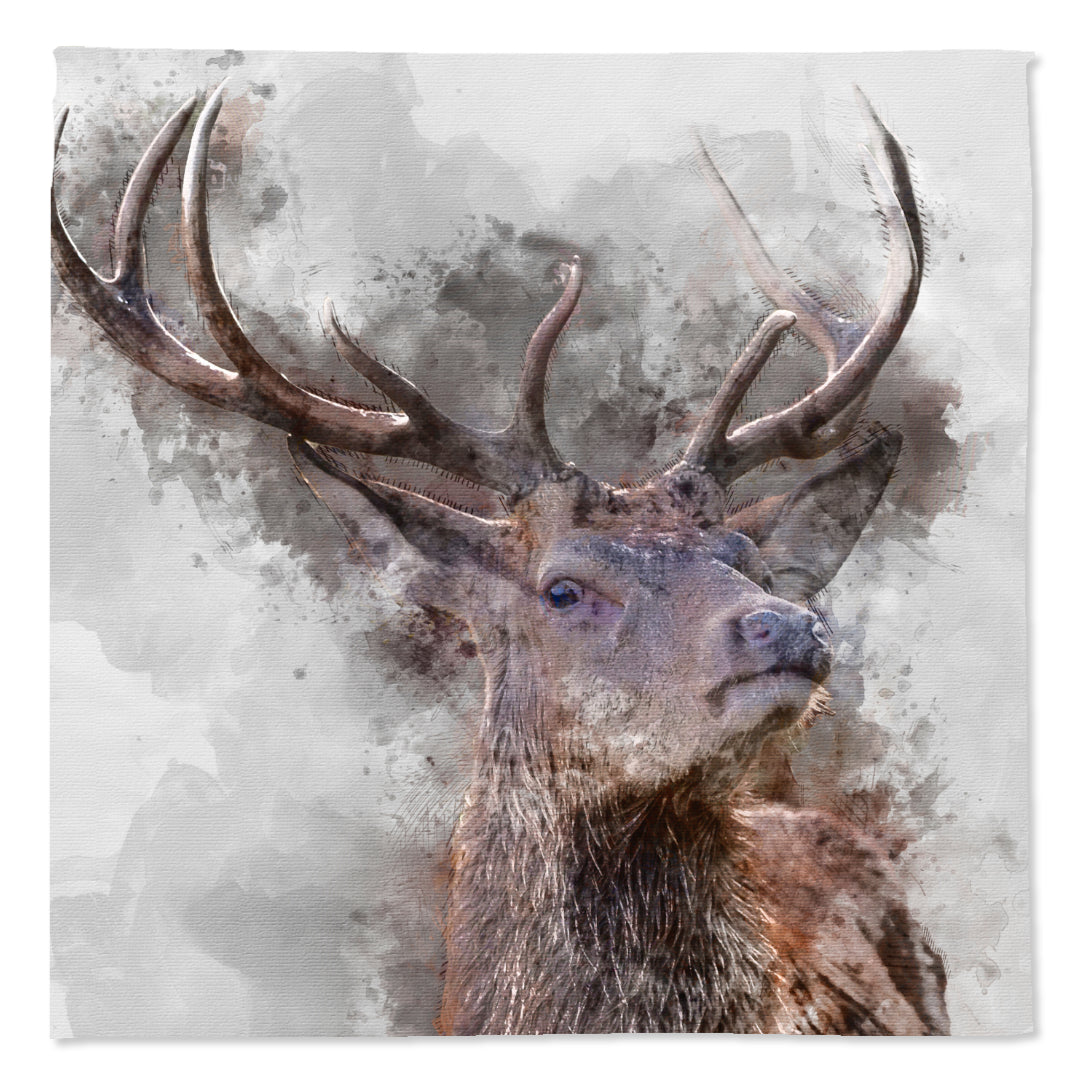100% Quilting Cotton Cushion Panel - Stag Profile- 18" x 18"