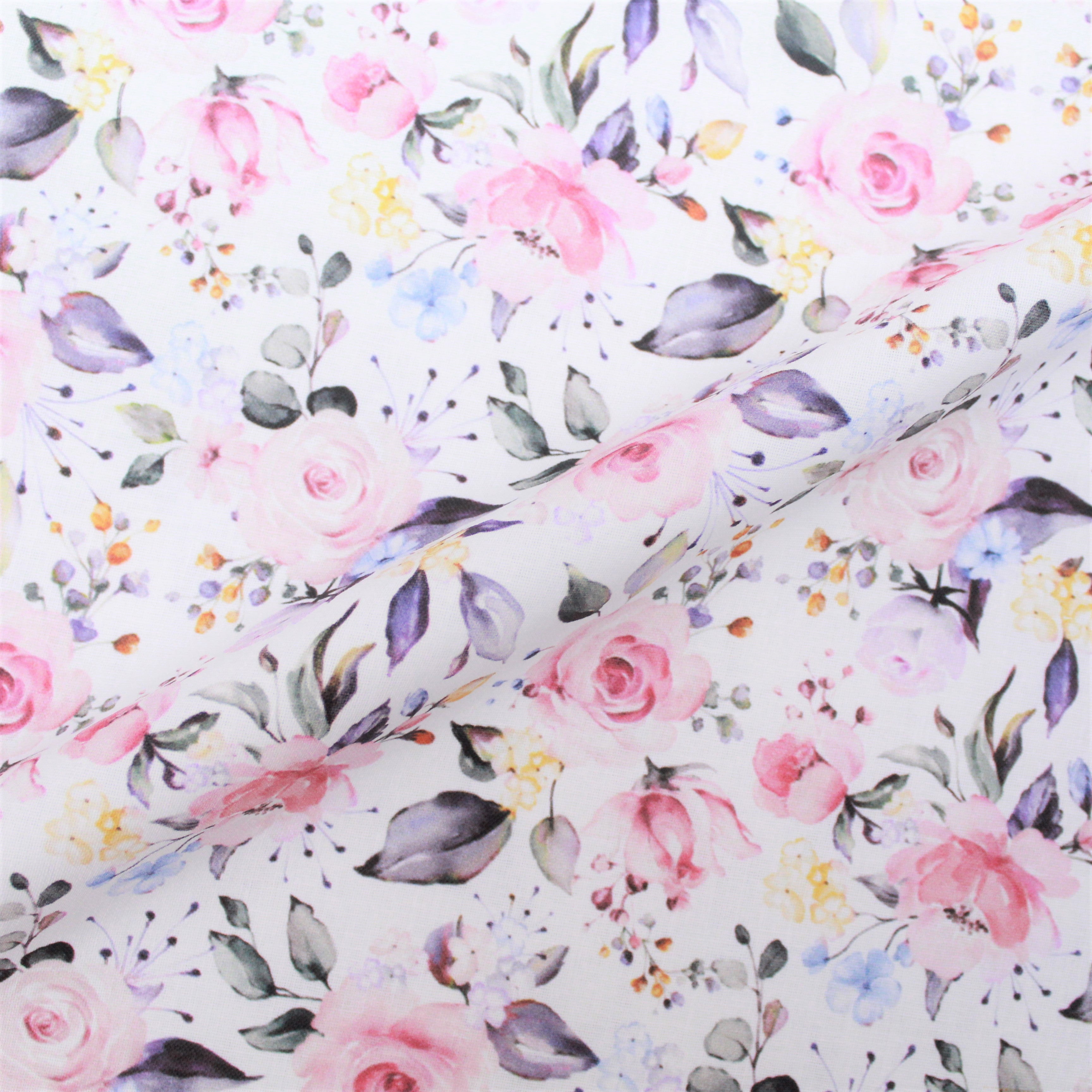 100% Cotton - Delicate Roses- 145cm Wide