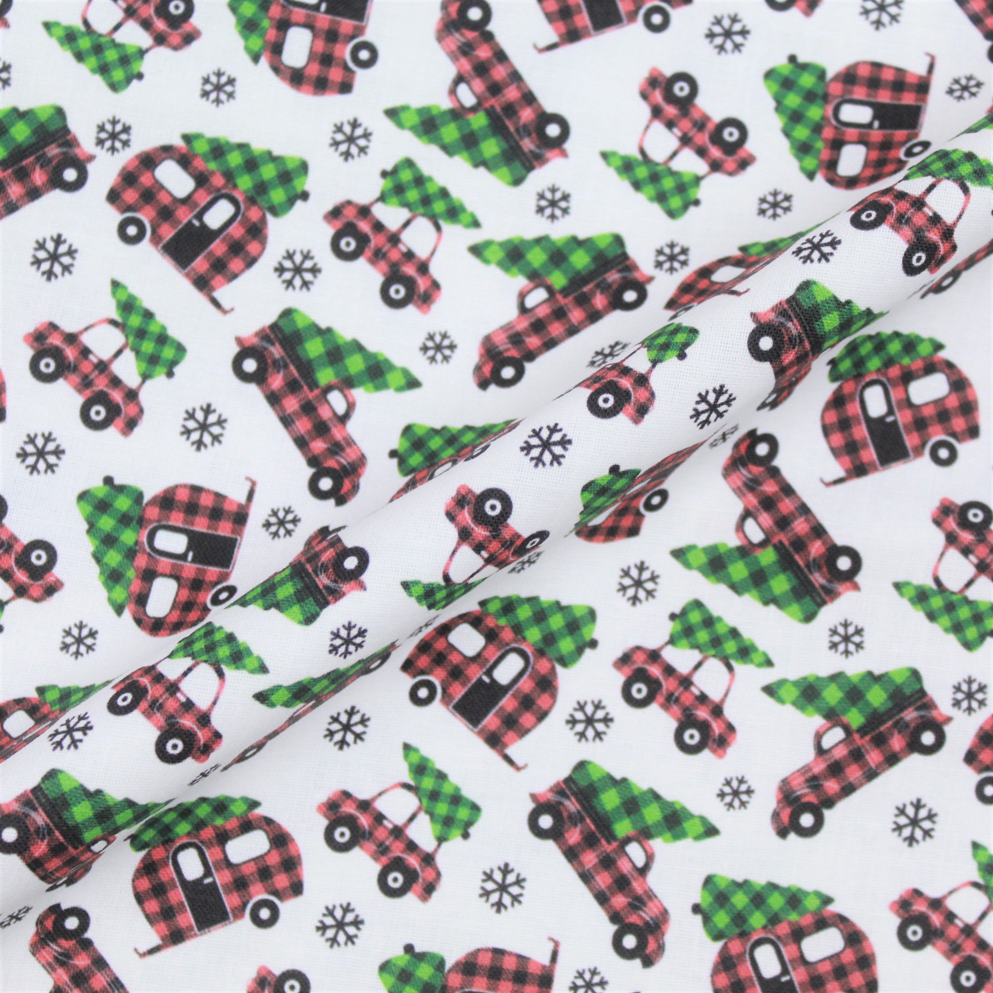 100% Cotton - Christmas Truck- 145cm Wide