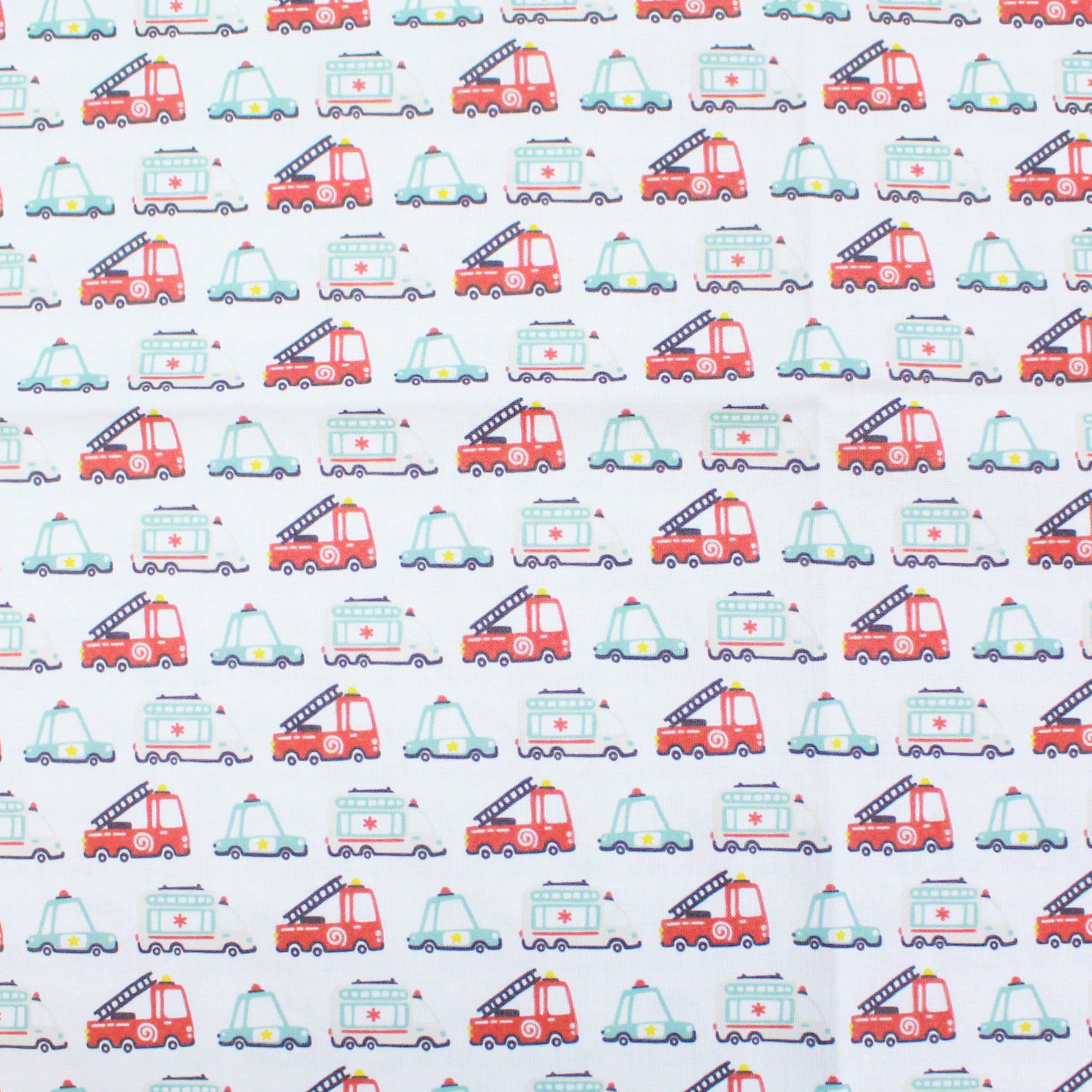 100% Cotton - Emergency Vehicles- 145cm Wide