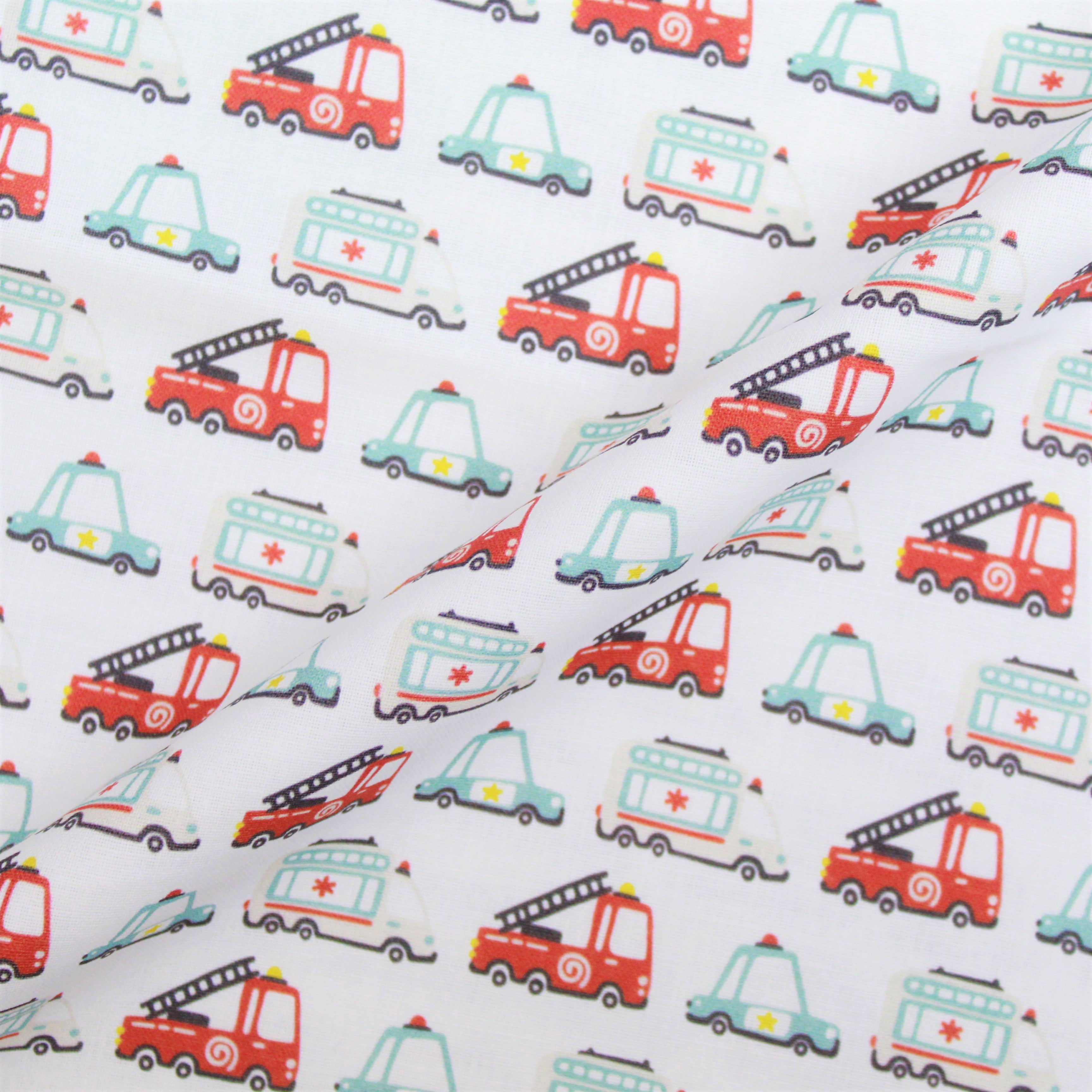 100% Cotton - Emergency Vehicles- 145cm Wide