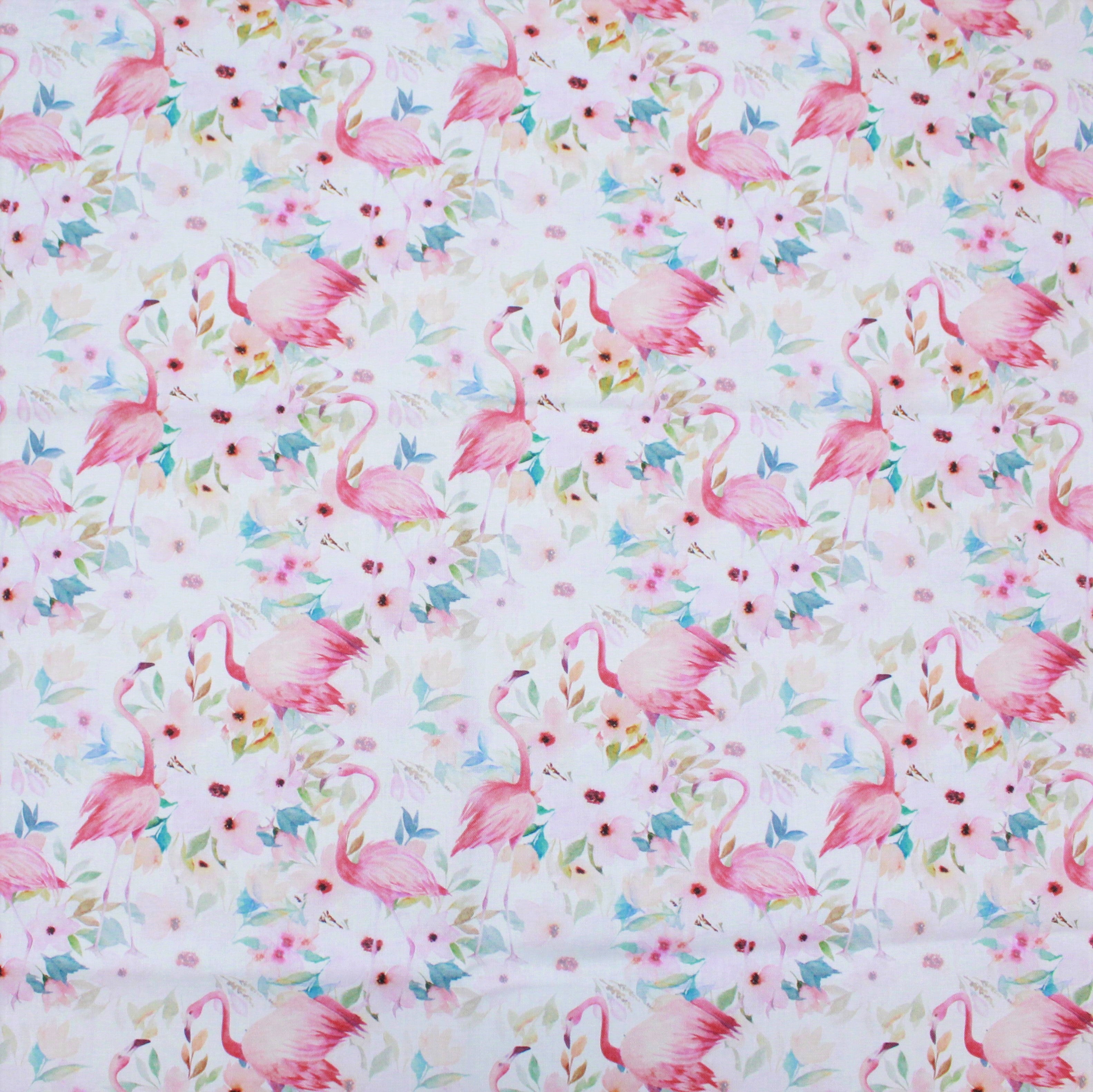 100% Cotton - Flamingo Love- 145cm Wide