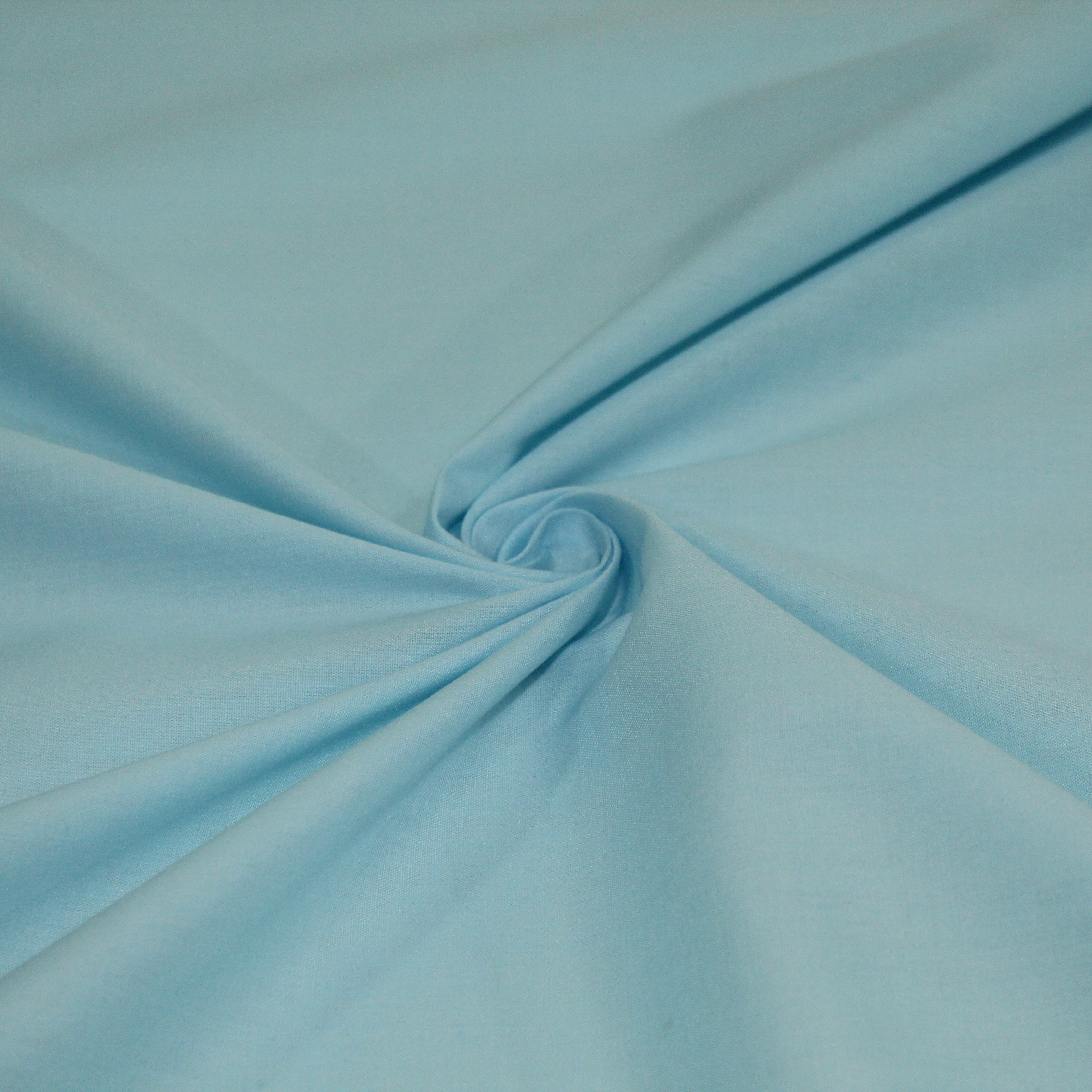 Premium Plain Polycotton Fabric, 60° Washable, 45"- Light Sky Blue