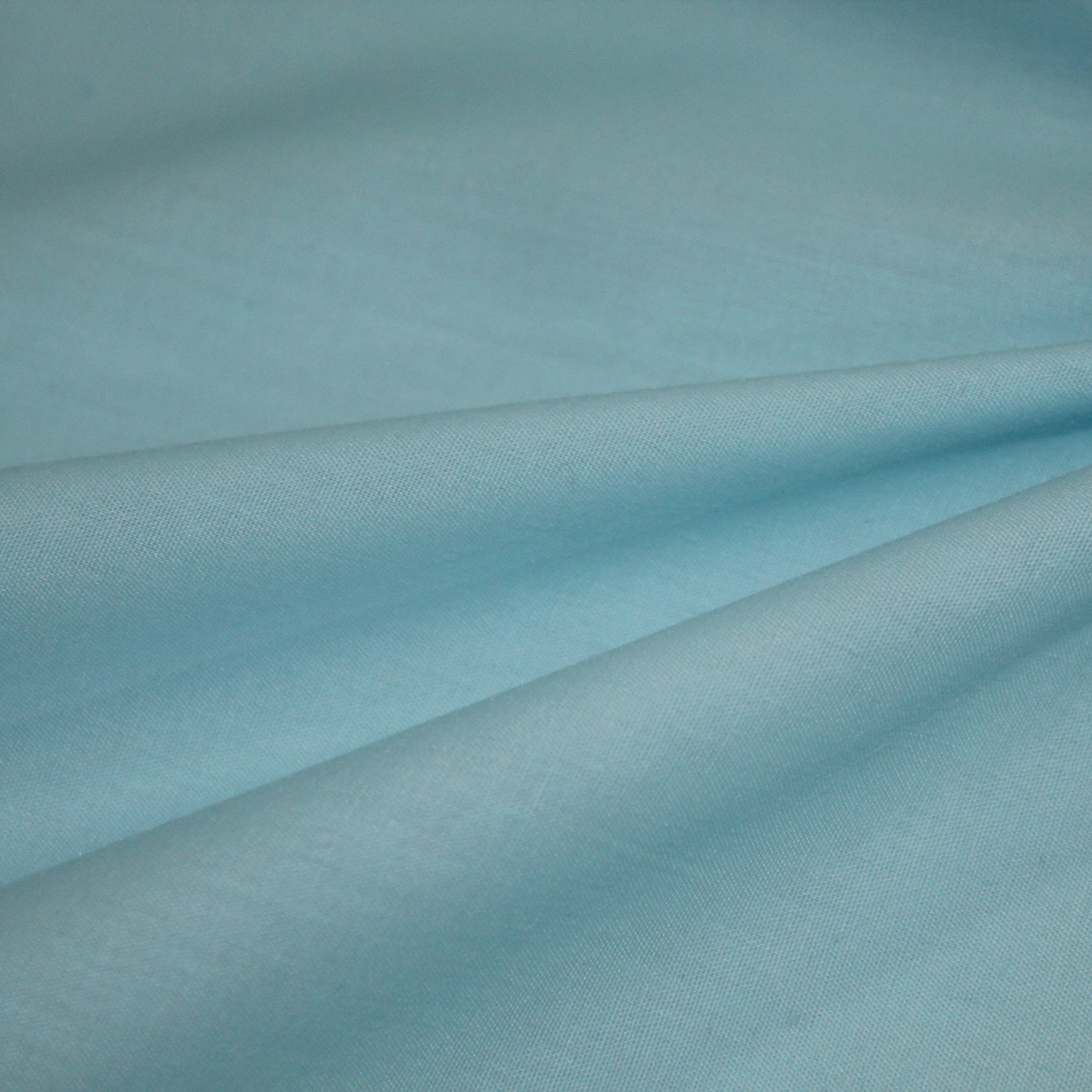 Premium Plain Polycotton Fabric, 60° Washable, 45"- Light Sky Blue