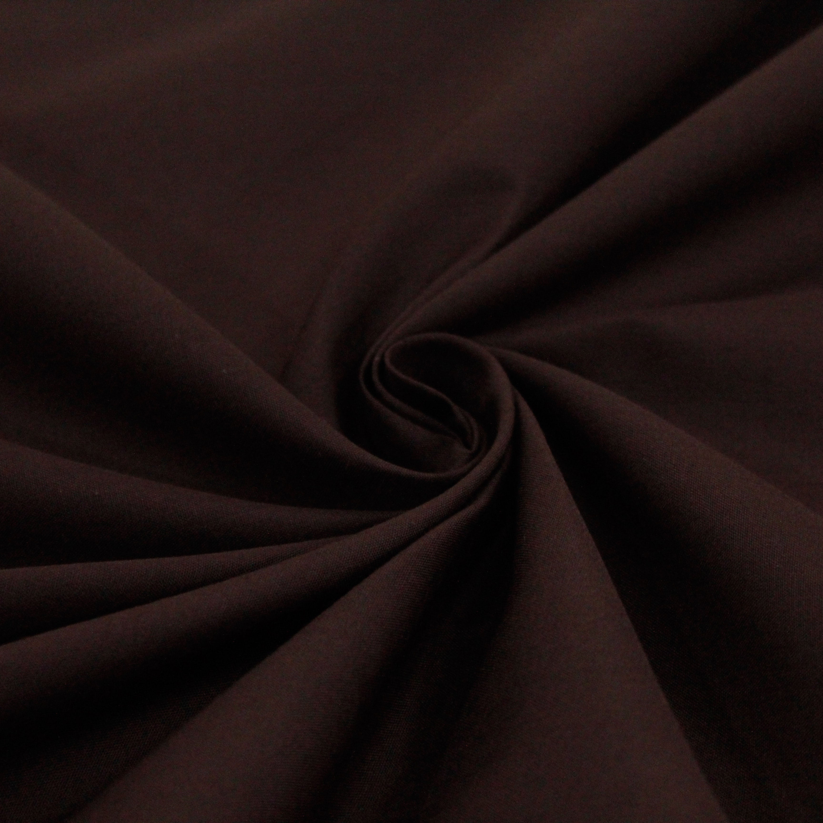 Premium Plain Polycotton Fabric, 60° Washable, 45"- Chocolate Brown