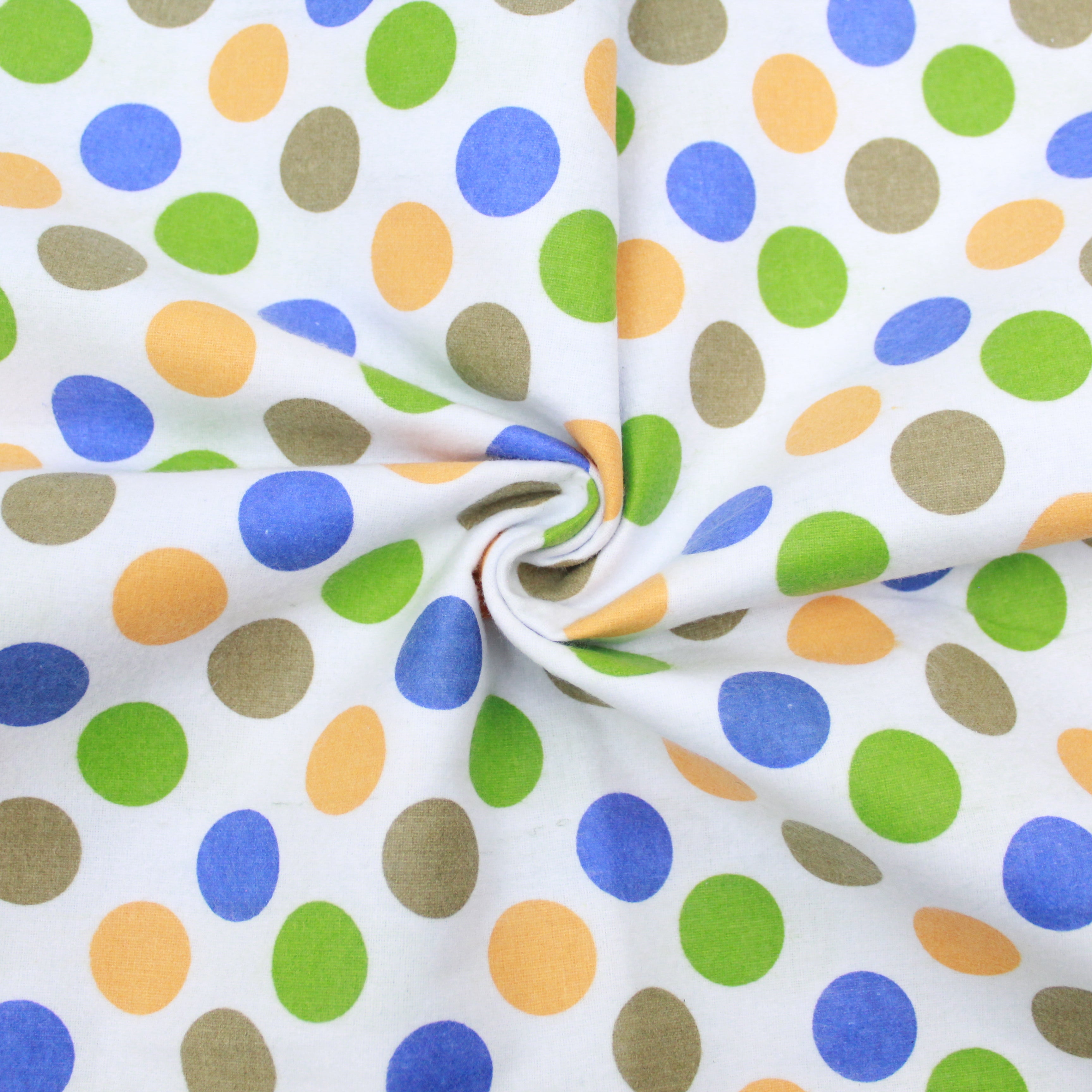 High Quality Brushed Cotton - Colourful Spots - 60" Wide