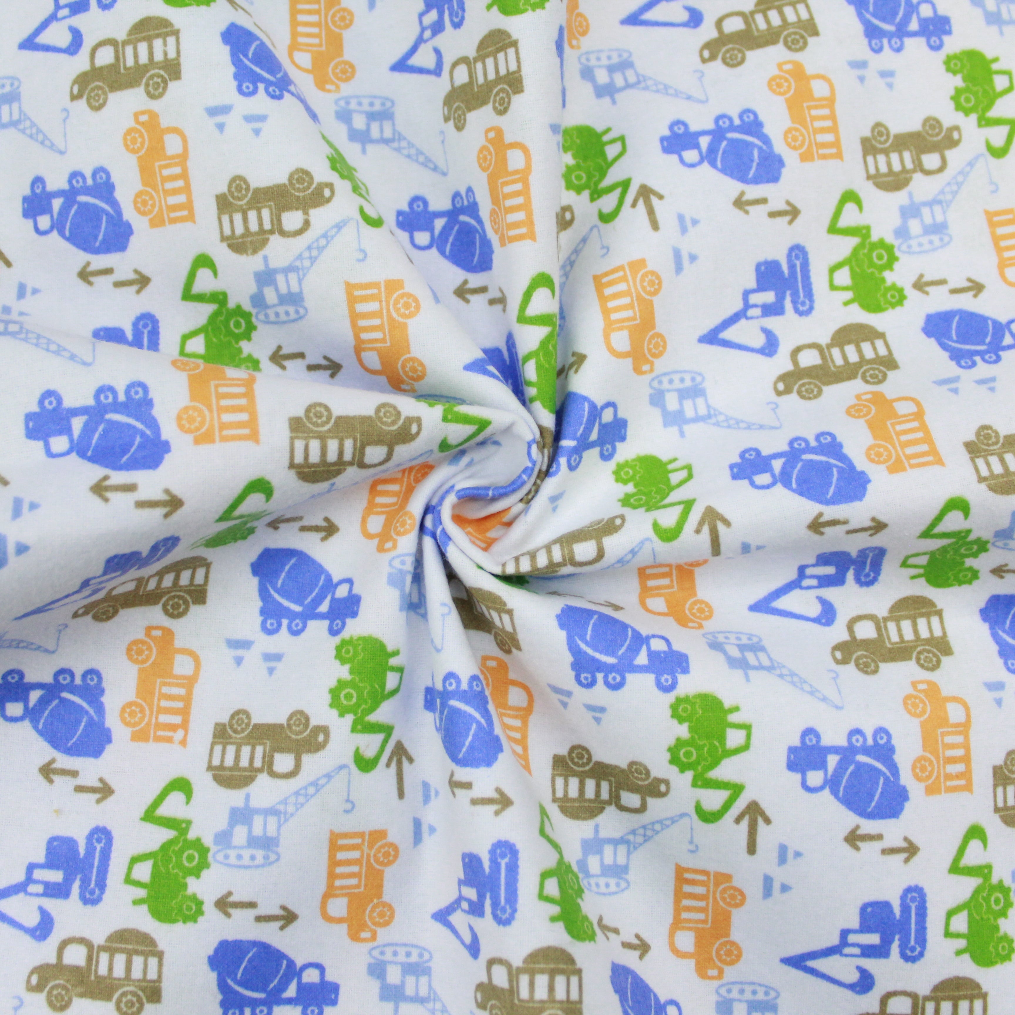 High Quality Brushed Cotton - Colourful Cranes - 60" Wide
