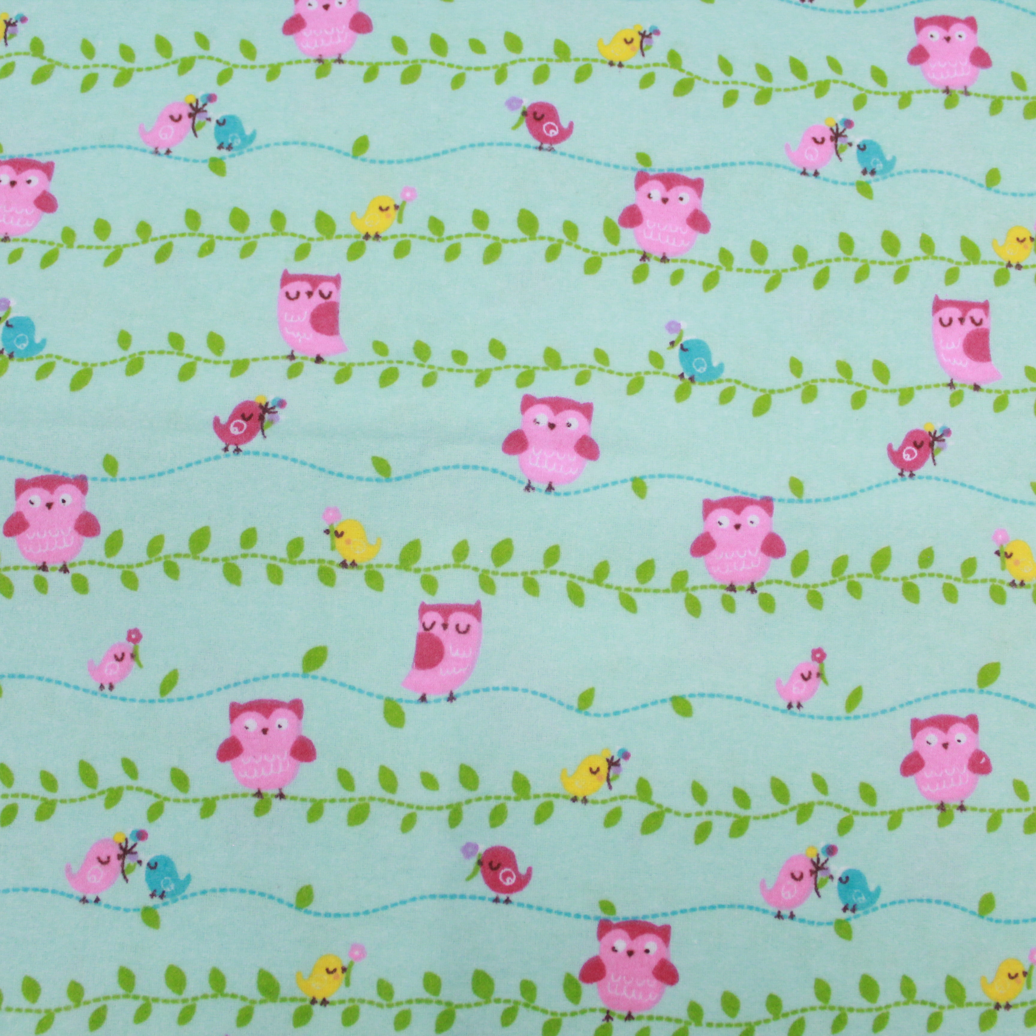 High Quality Brushed Cotton - Owl Garden - 60" Wide