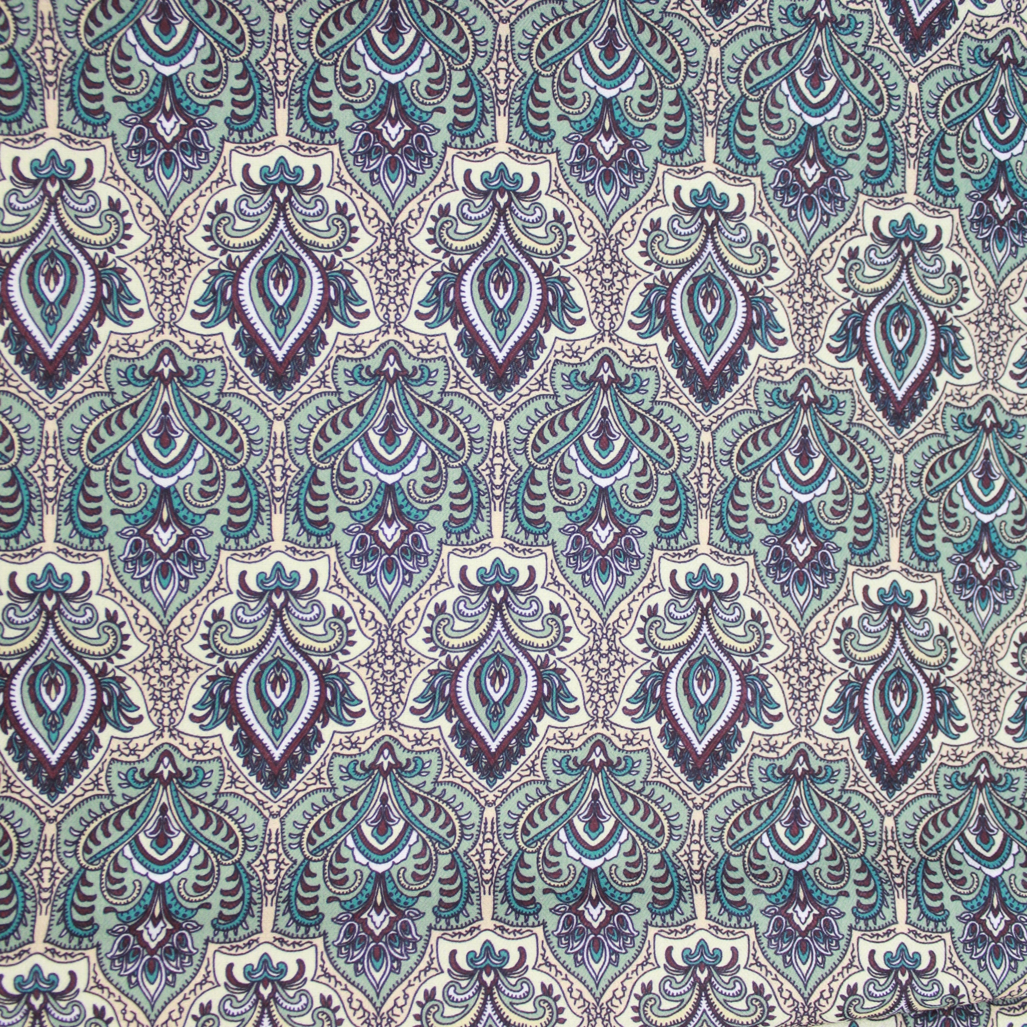3 Metres Super Soft Printed Cashmere Effect Floral Fabric  - 45" Wide Light Blue & Purple