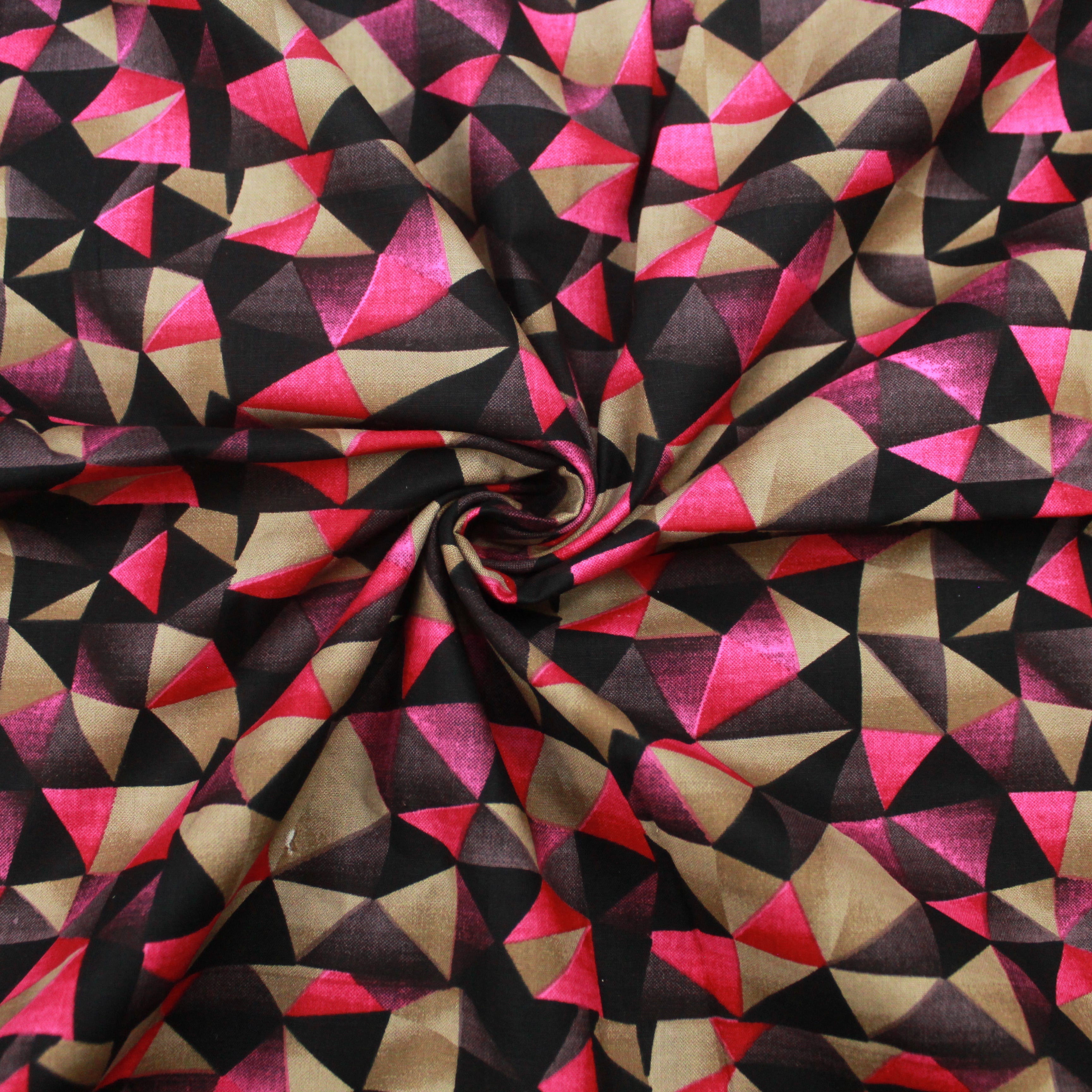 3 Metres Premium 100% Cotton 'Darpan Print - Shapes-  Pink'