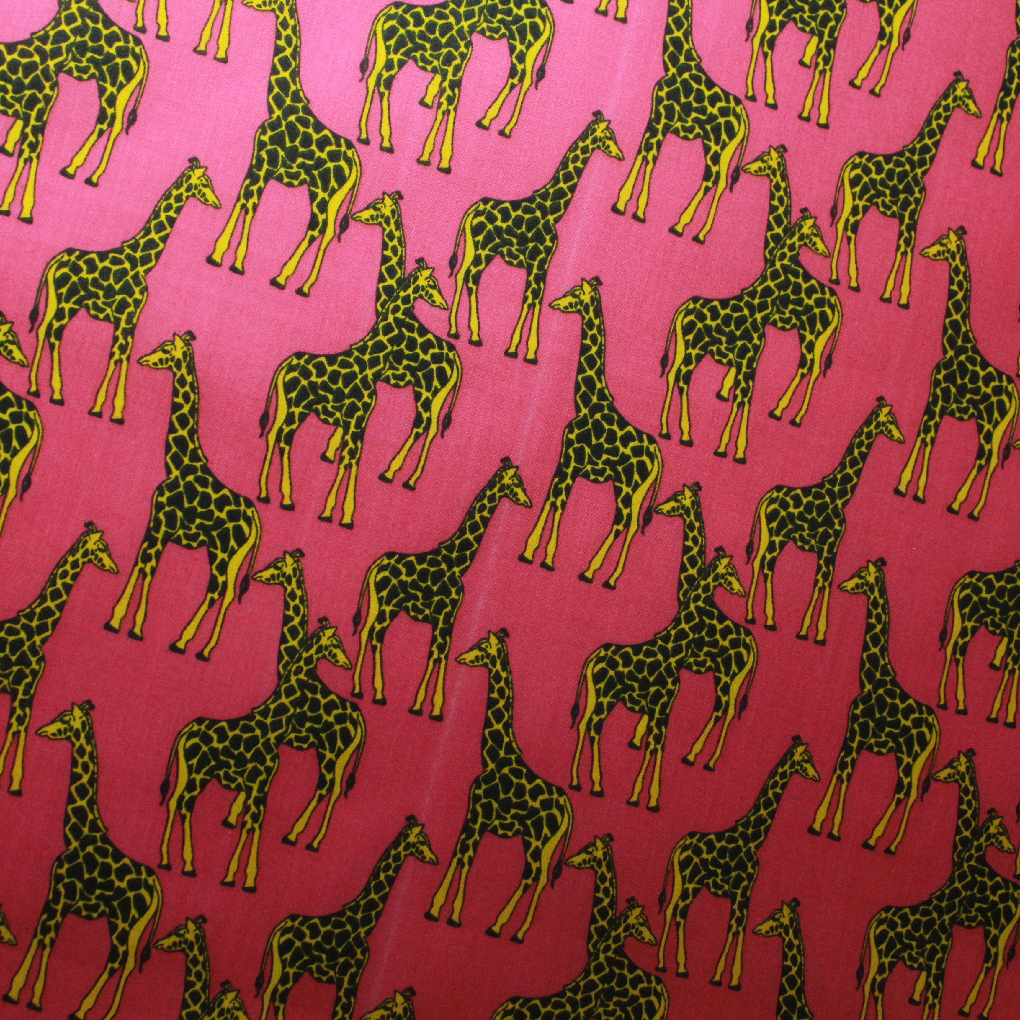 Premium Quality Poly-Cotton "Giraffe" 44" Wide Pink