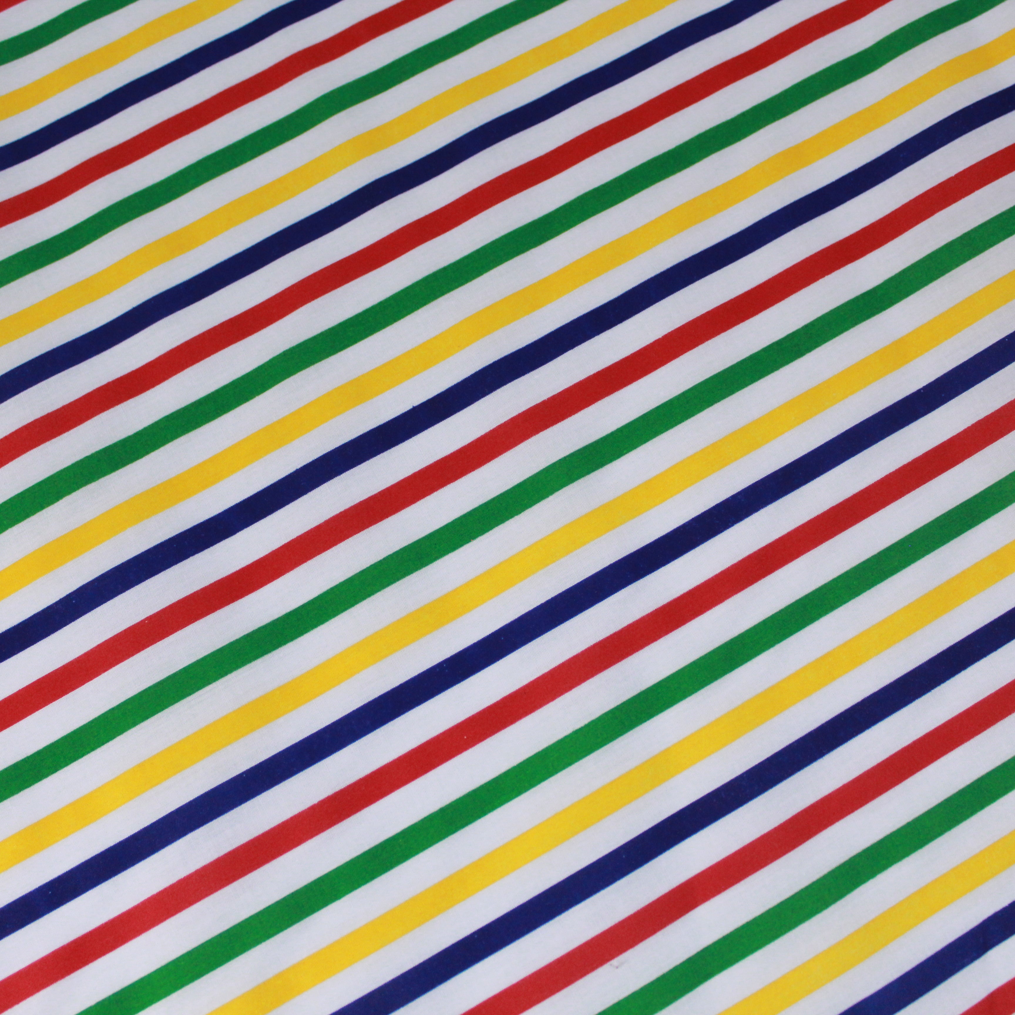 Per Metre, Top Quality Poly-Cotton "Coloured Stripes" 44" wide