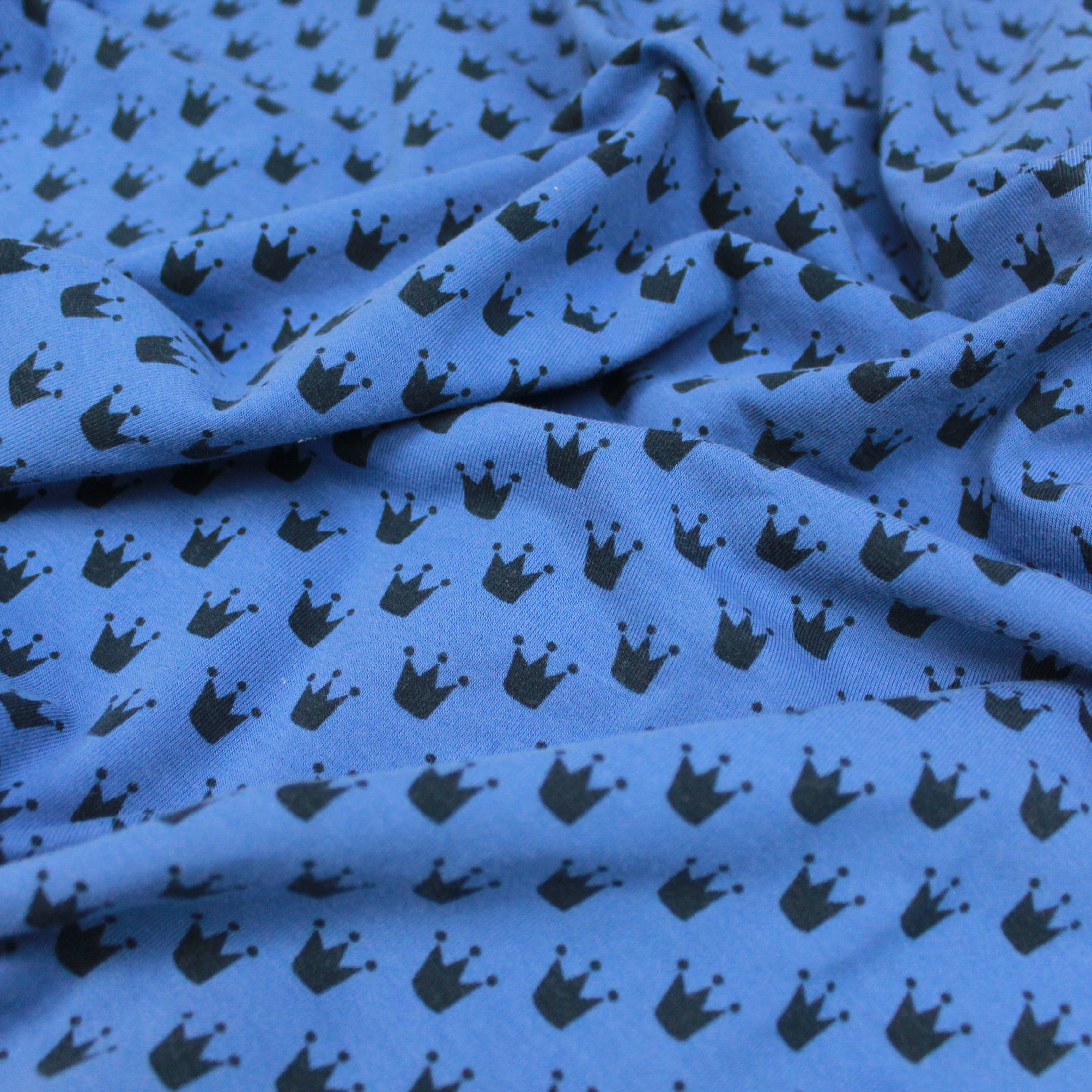 Premium Quality Cotton Jersey "Crown" 44" wide Blue
