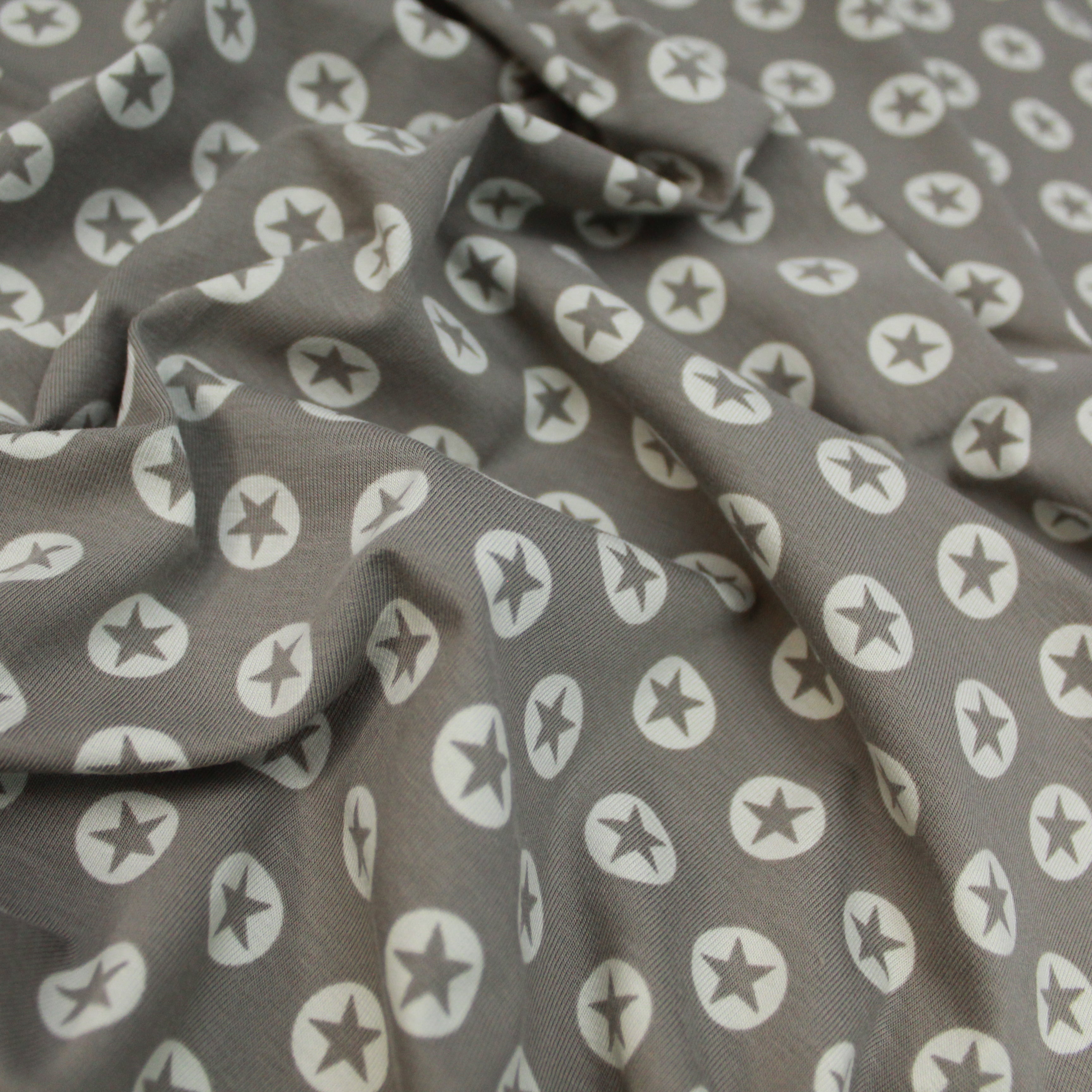 Premium Quality Cotton Jersey "Stars" 44" wide Brown