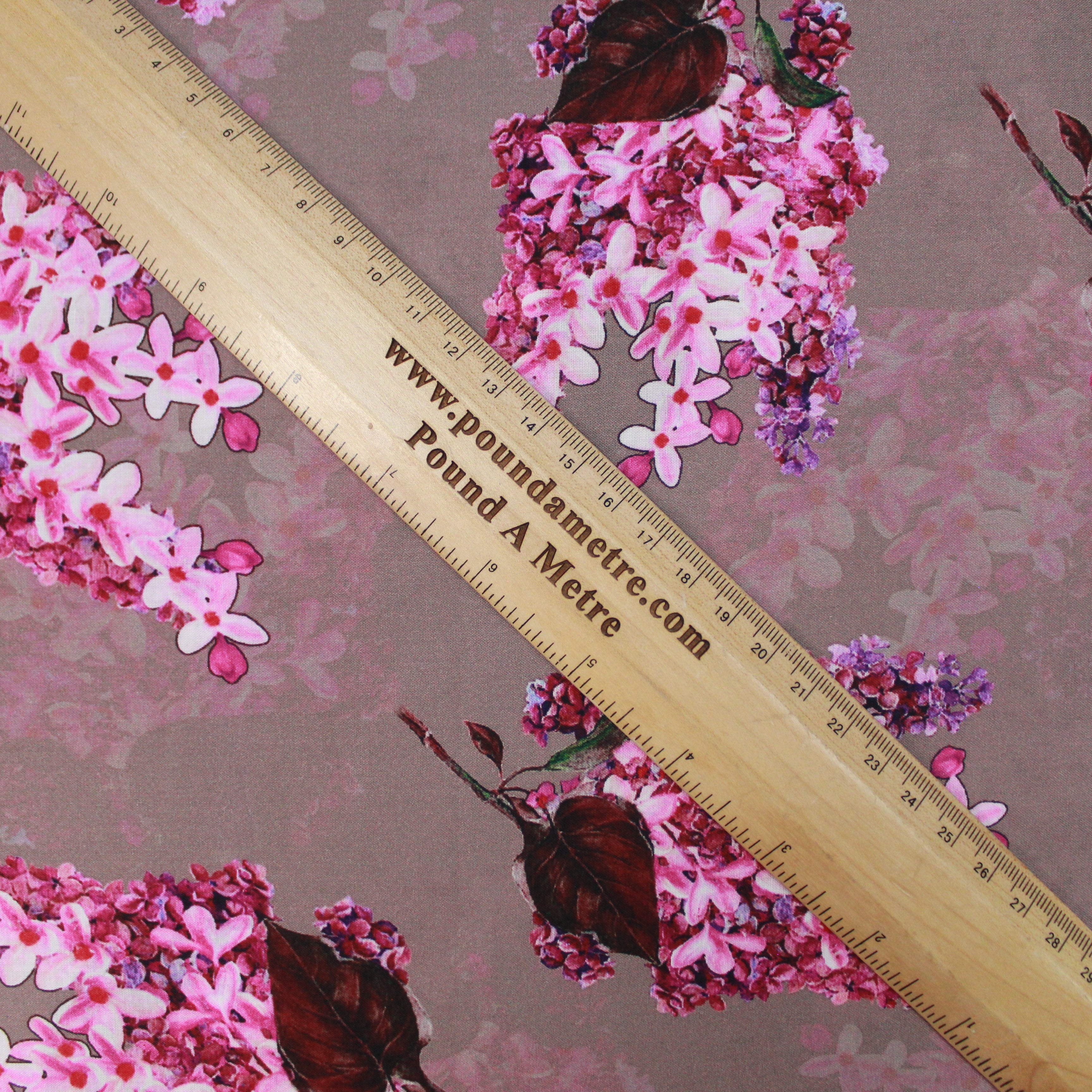 3 Metre Luxury Breathable Dressmaking Floral Cotton Lawn - 60" Wide Pink Syringa Vulgaris