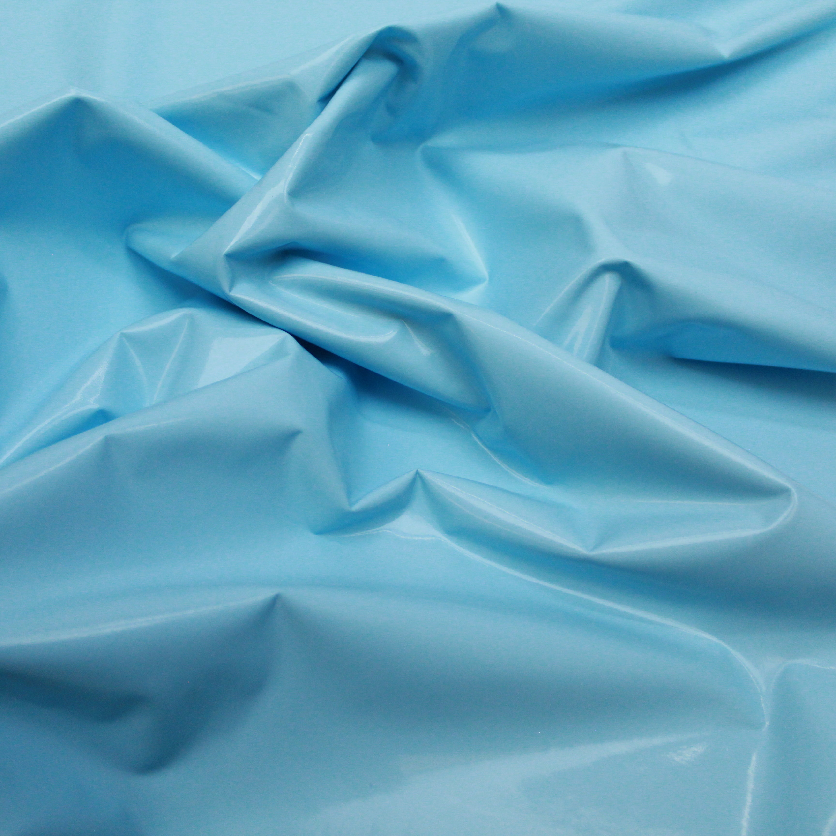 Premium Quality Luxury High Gloss Soft PVC Vinyl Fabric 55" Wide - Sky Blue