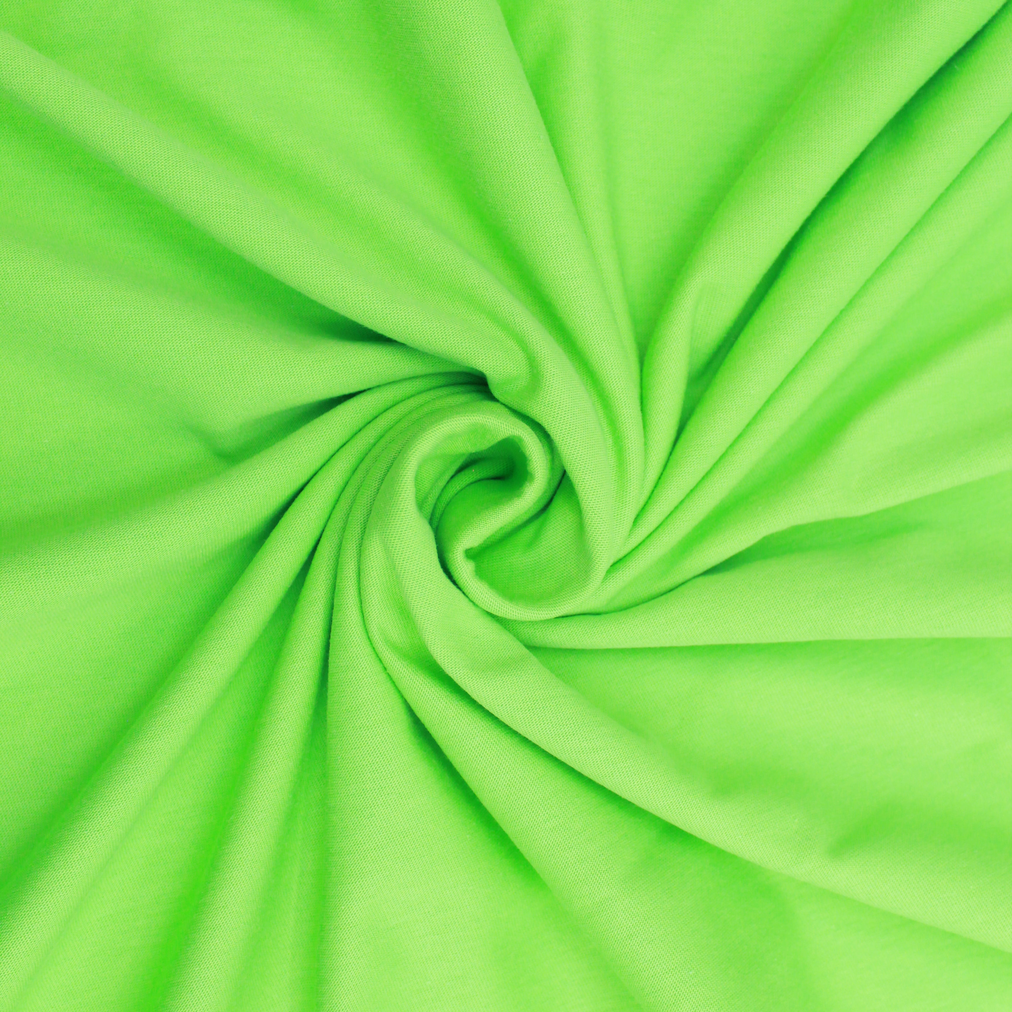 Premium Single Jersey Combed Cotton -  Lime Green