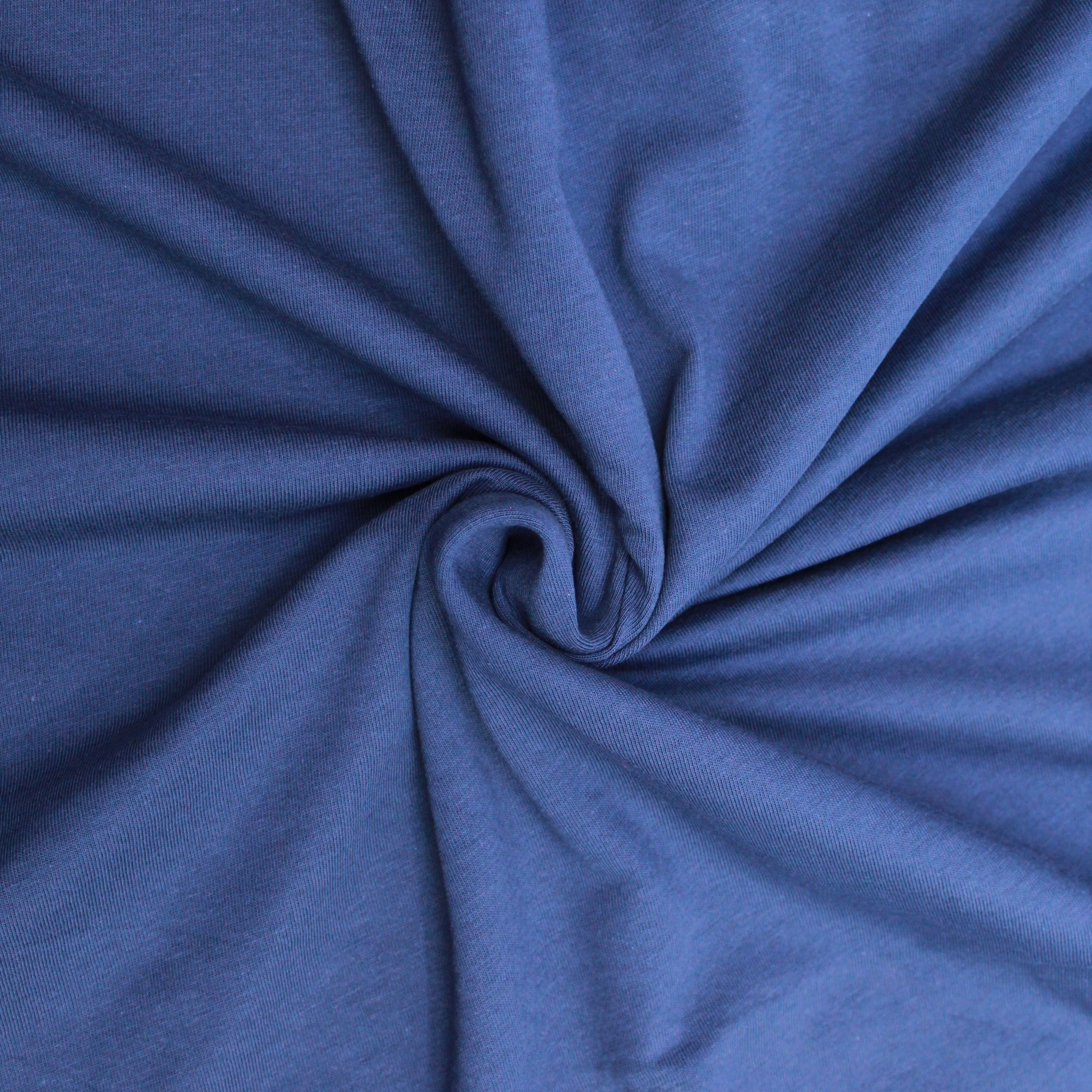Premium Single Jersey Combed Cotton -  Marine Blue