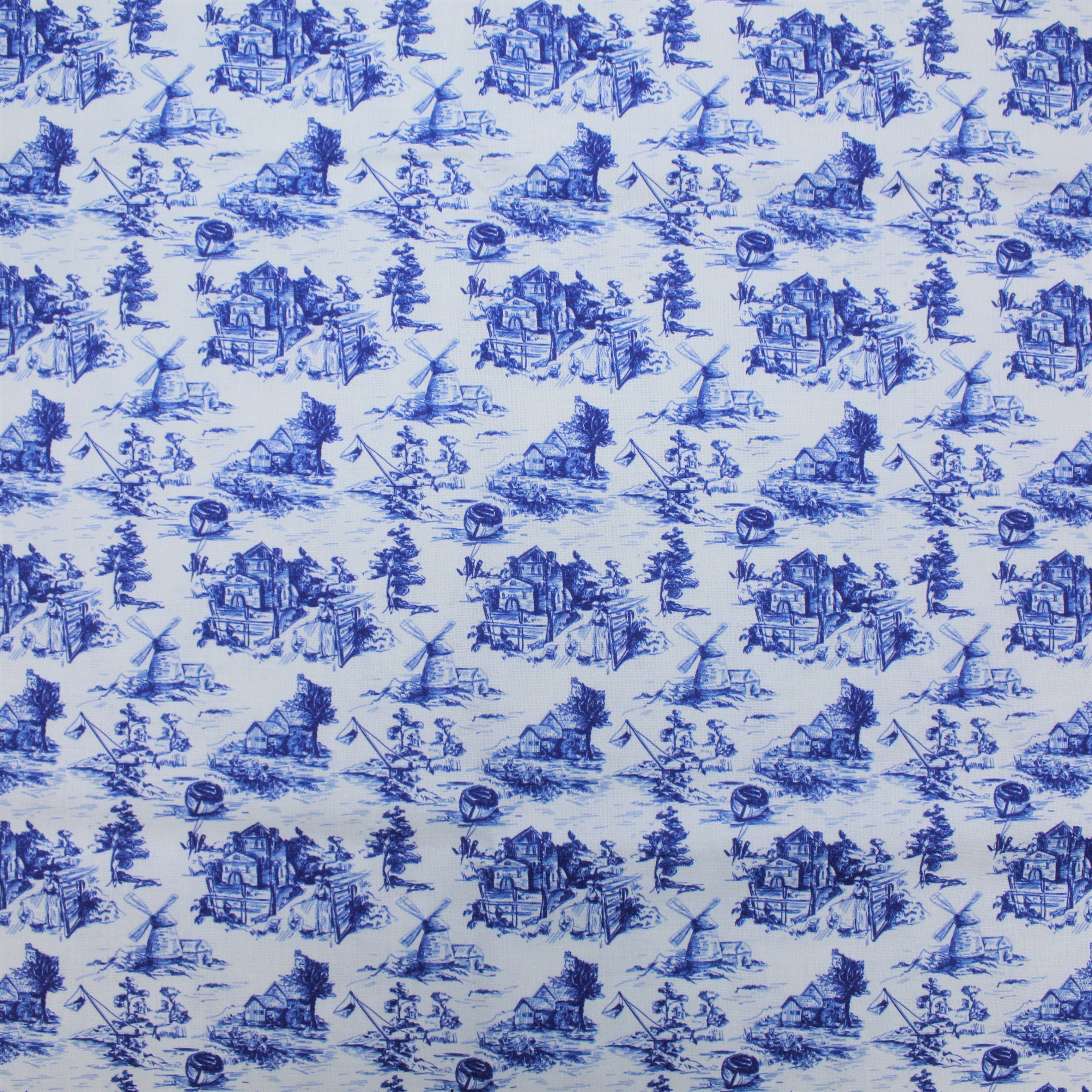 100% Cotton - Delft Porcelain- 145cm Wide