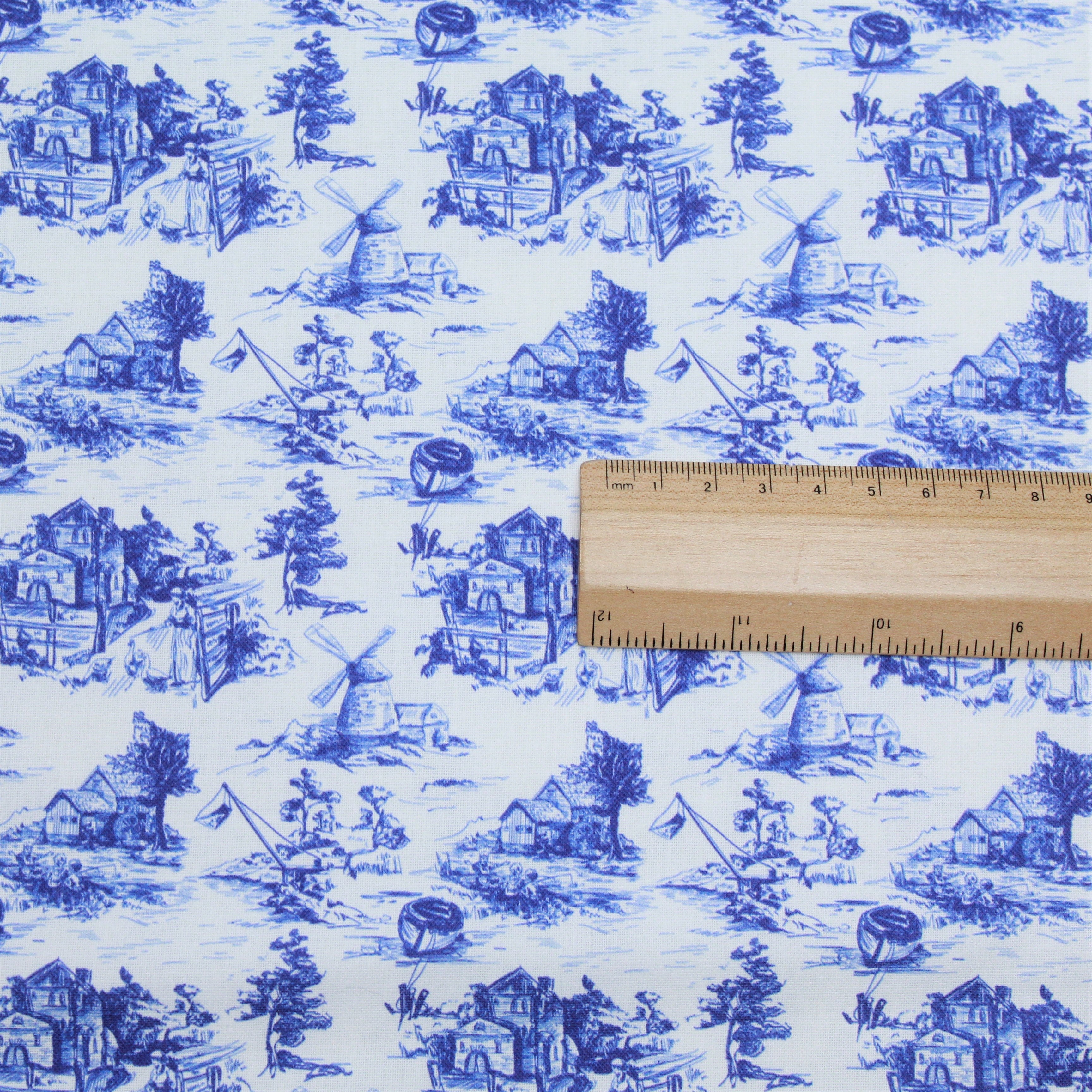 100% Cotton - Delft Porcelain- 145cm Wide