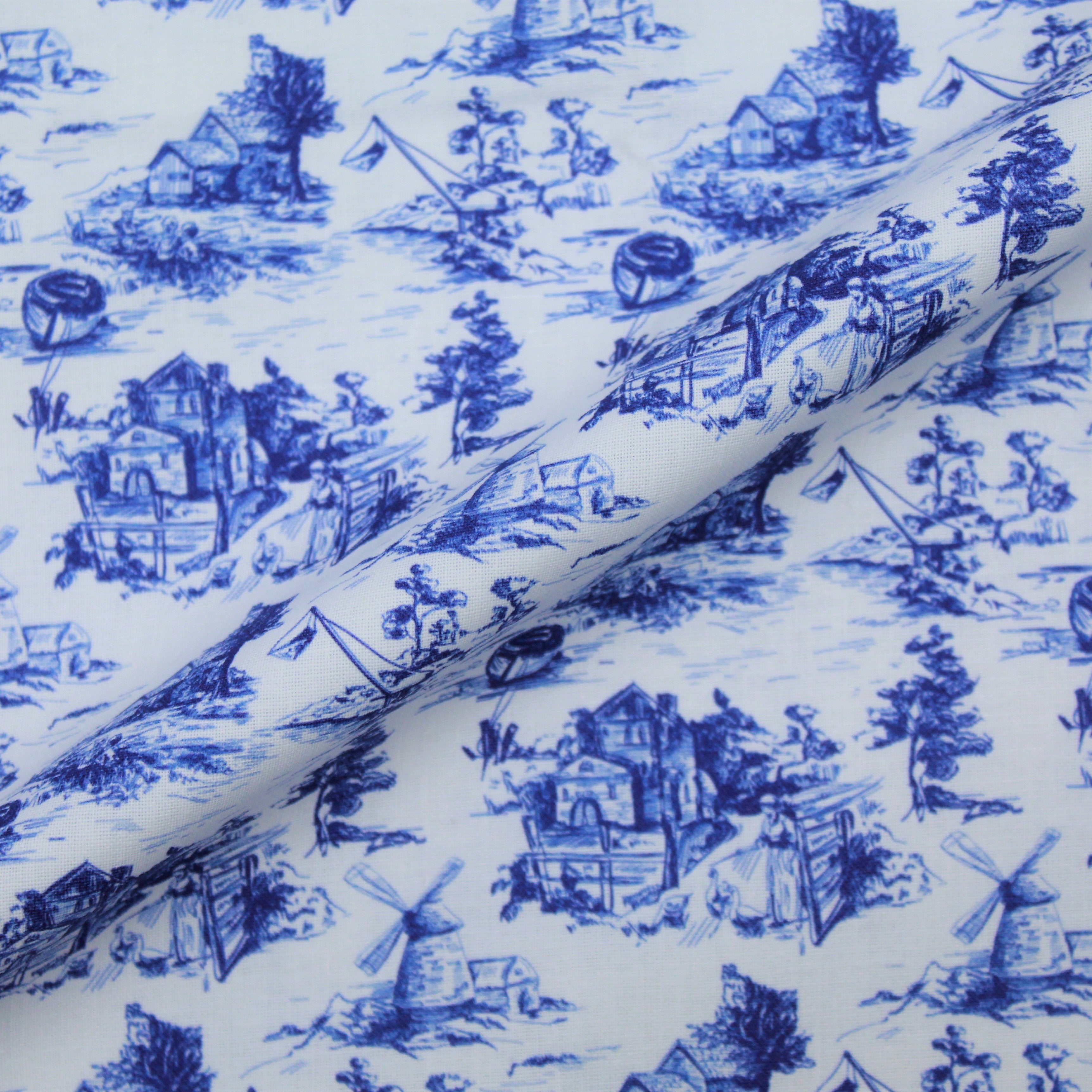 100% Cotton - Delft Porcelain- 145cm Wide