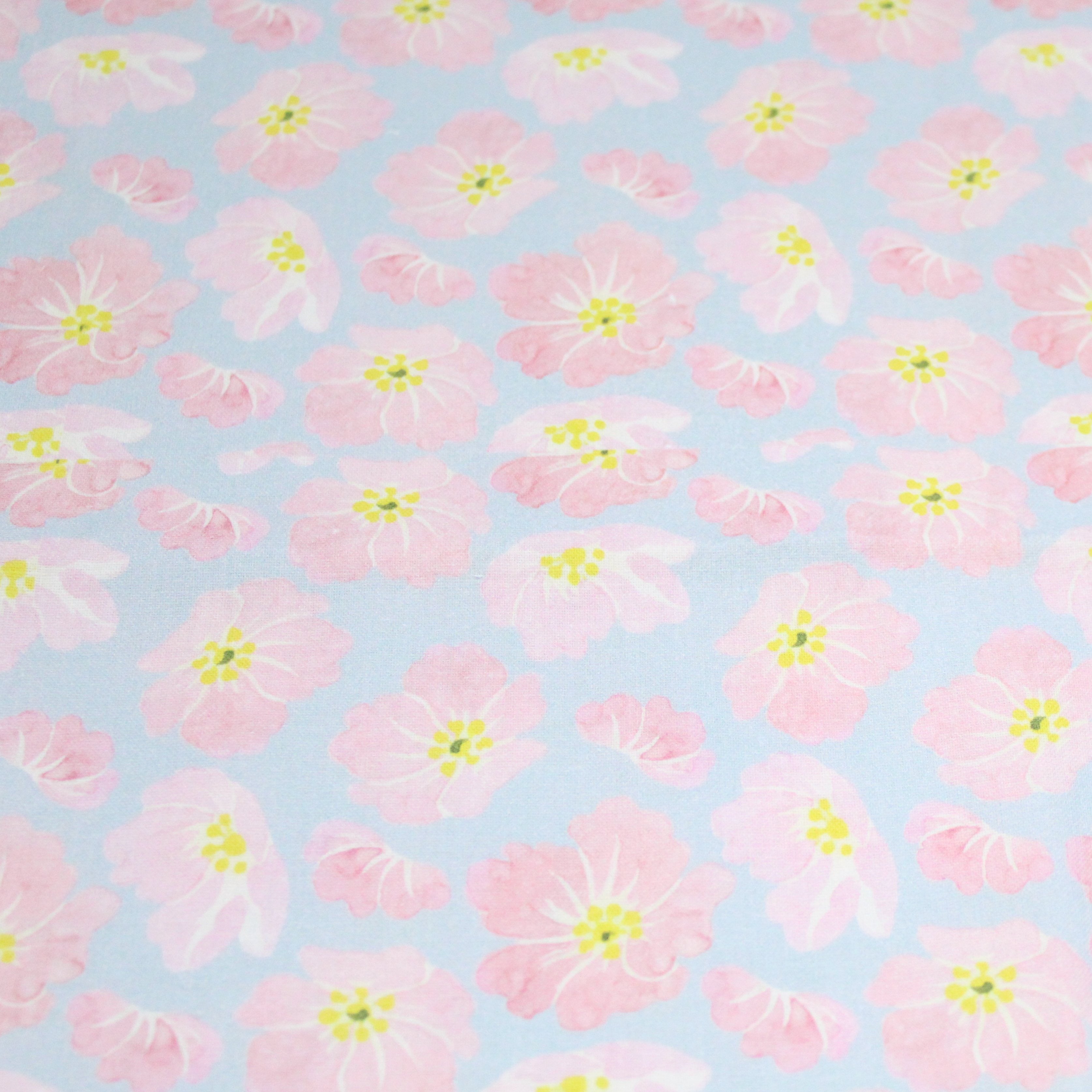 100% Cotton - Baby Pink Flowers- 145cm Wide