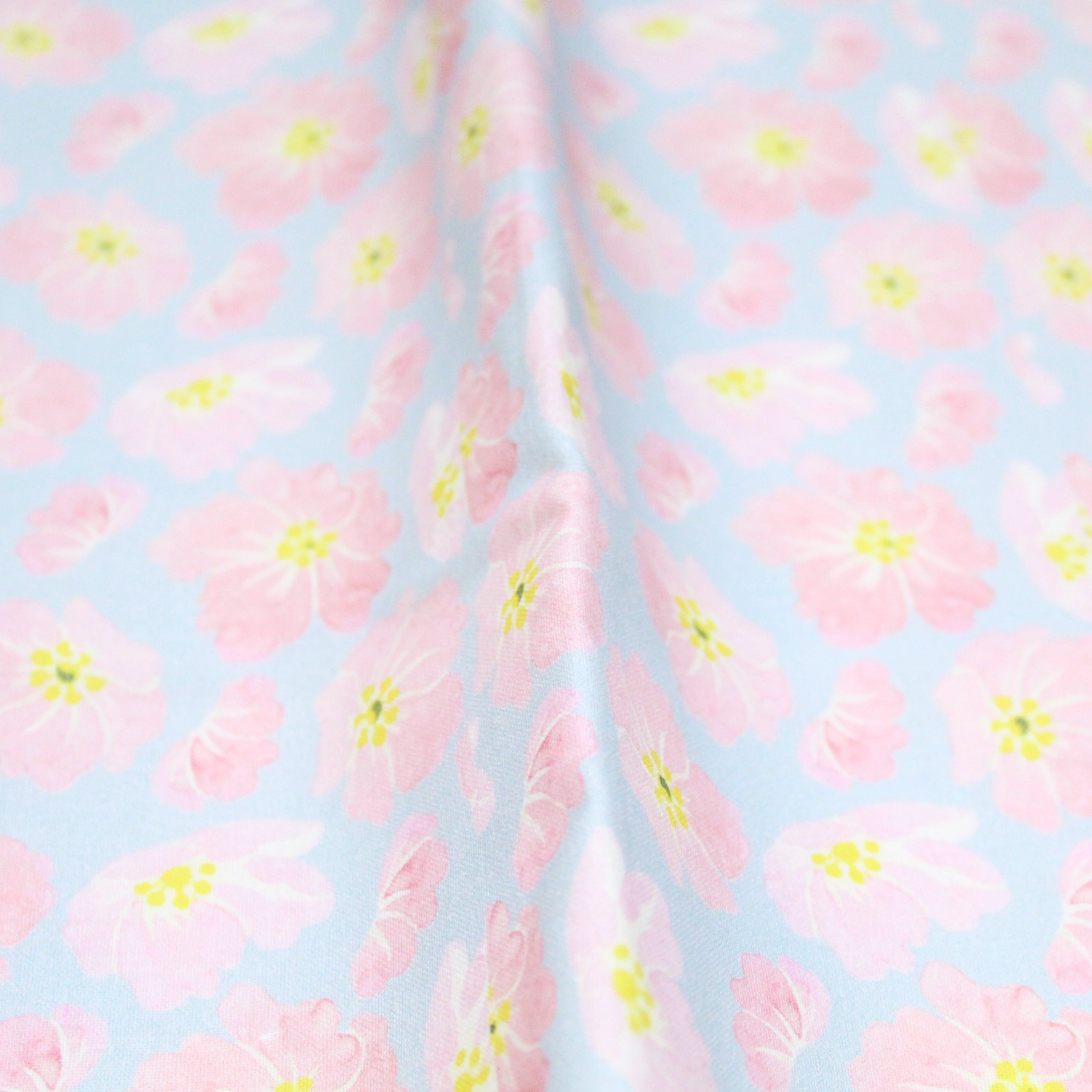 100% Cotton - Baby Pink Flowers- 145cm Wide