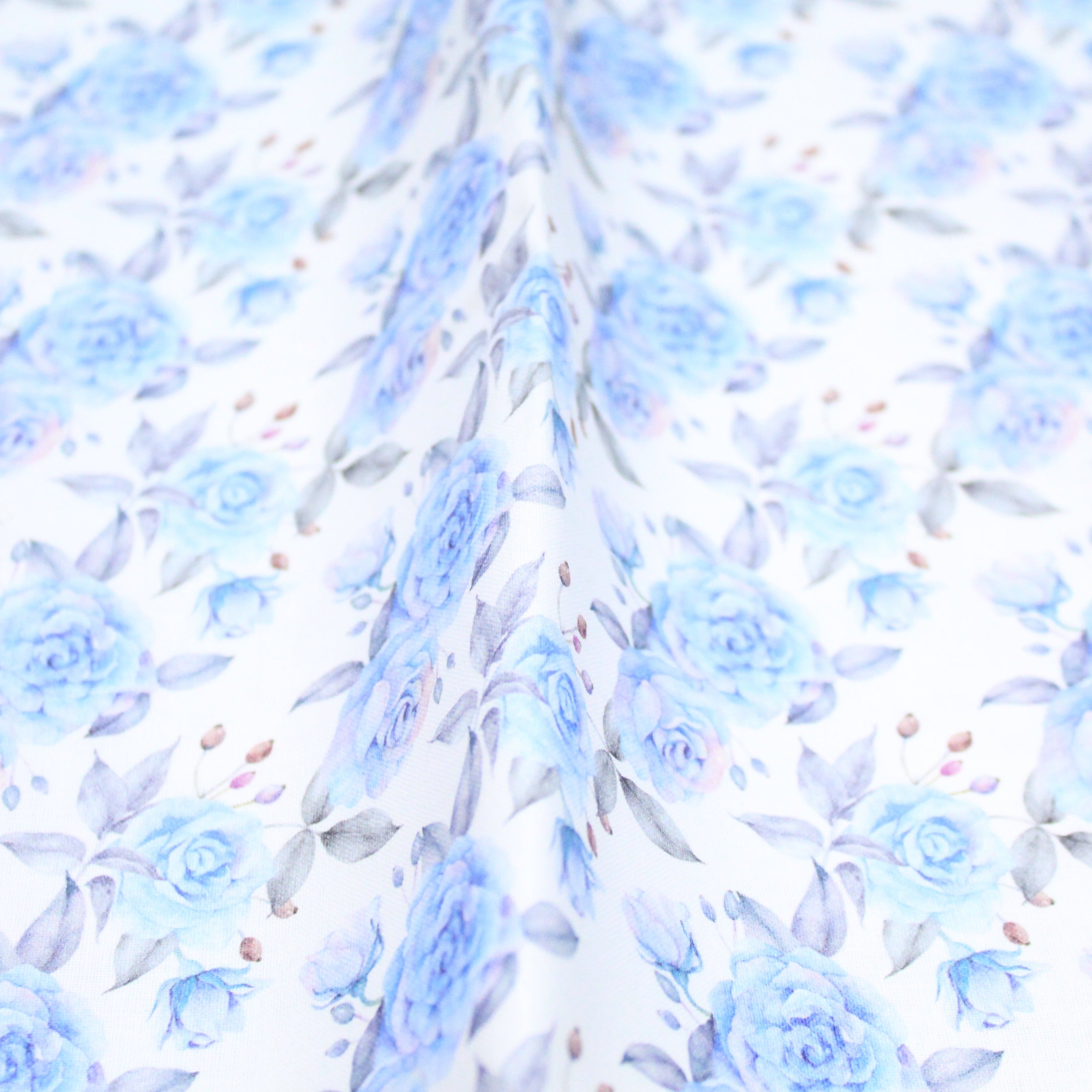 100% Cotton - Blue Roses- 145cm Wide