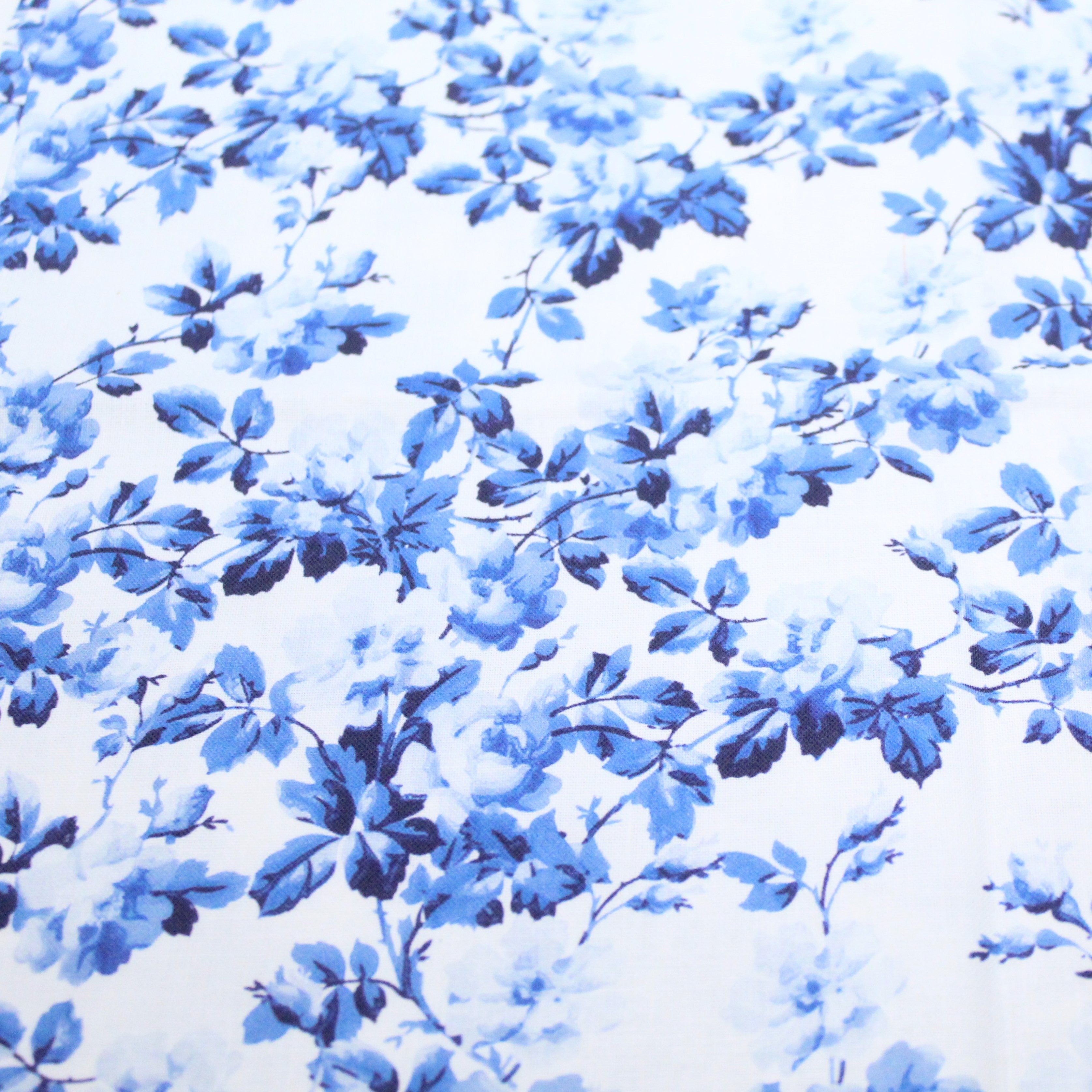 100% Cotton - Blue Leaves - 145cm Wide