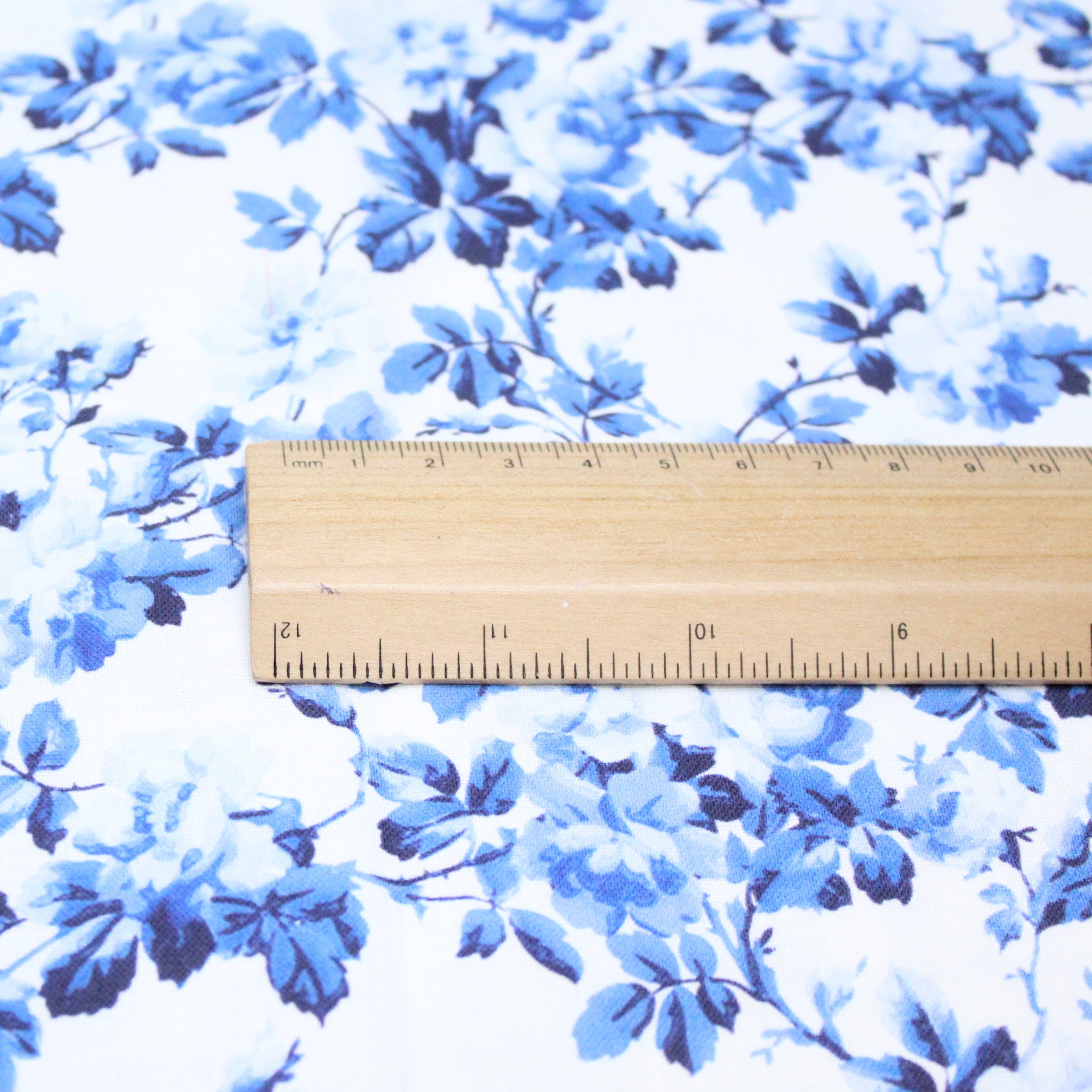 100% Cotton - Blue Leaves - 145cm Wide