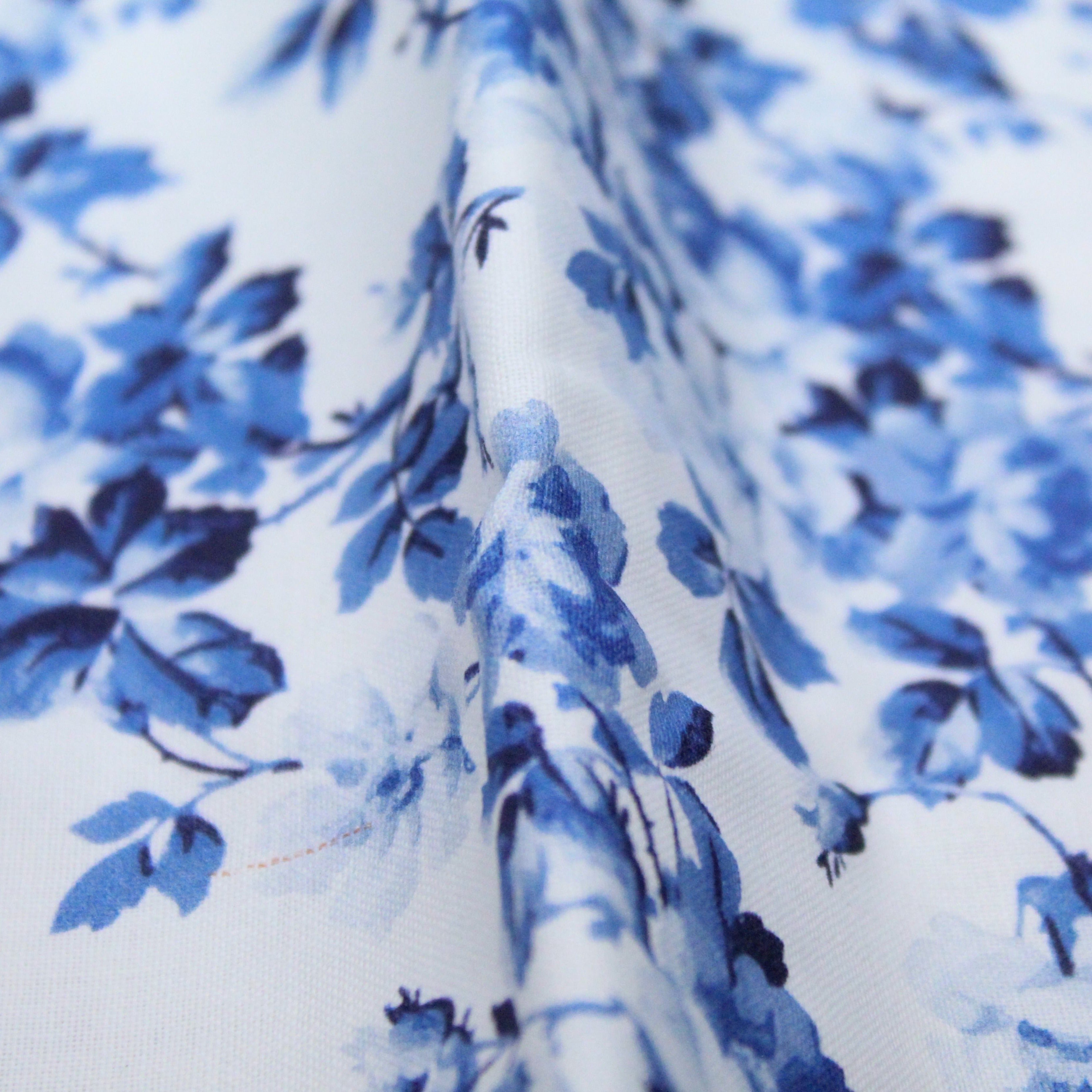 100% Cotton - Blue Leaves - 145cm Wide