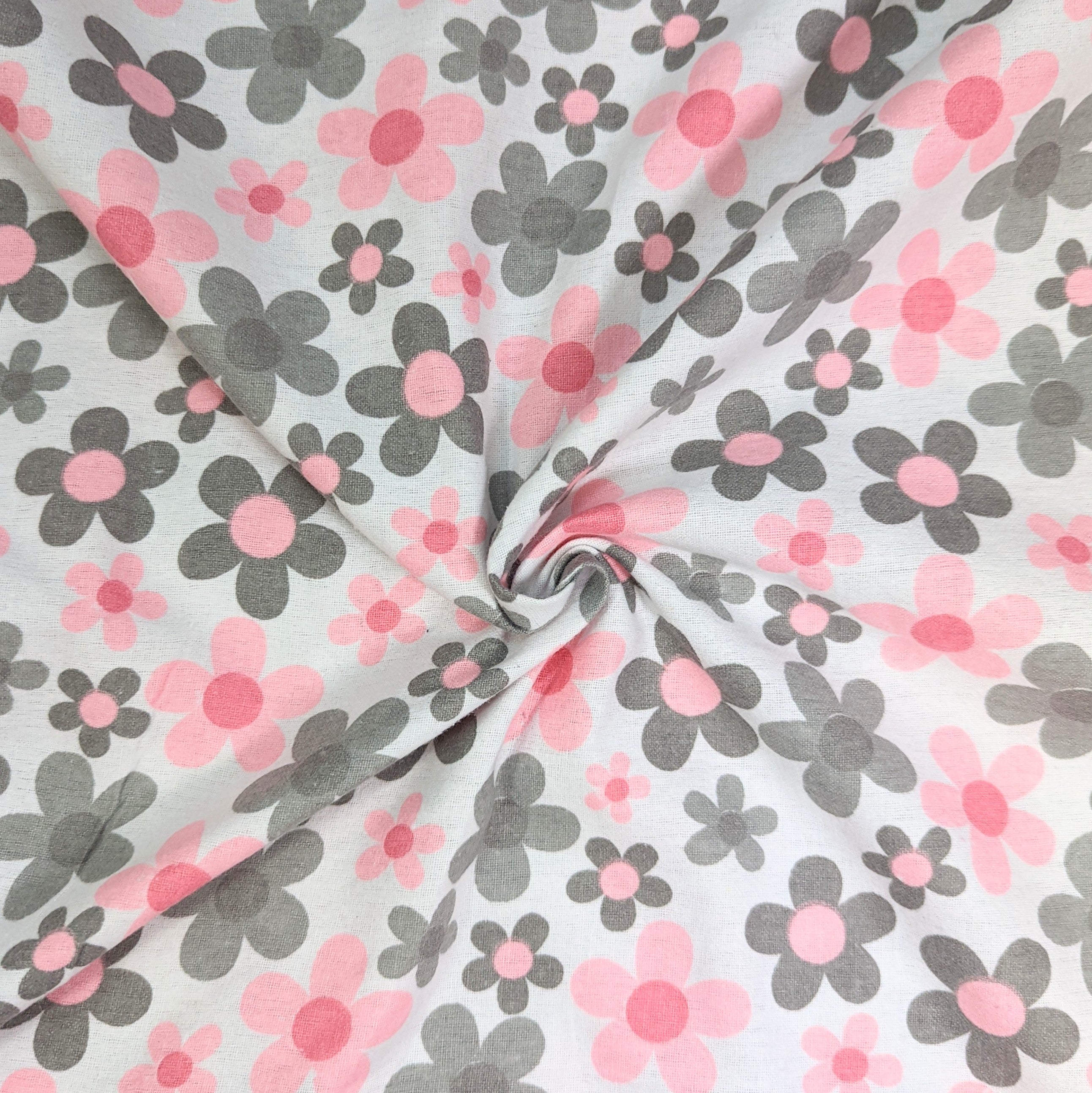 3 Metres Brushed Cotton Blend Fabric- Flower Power 55" Wide