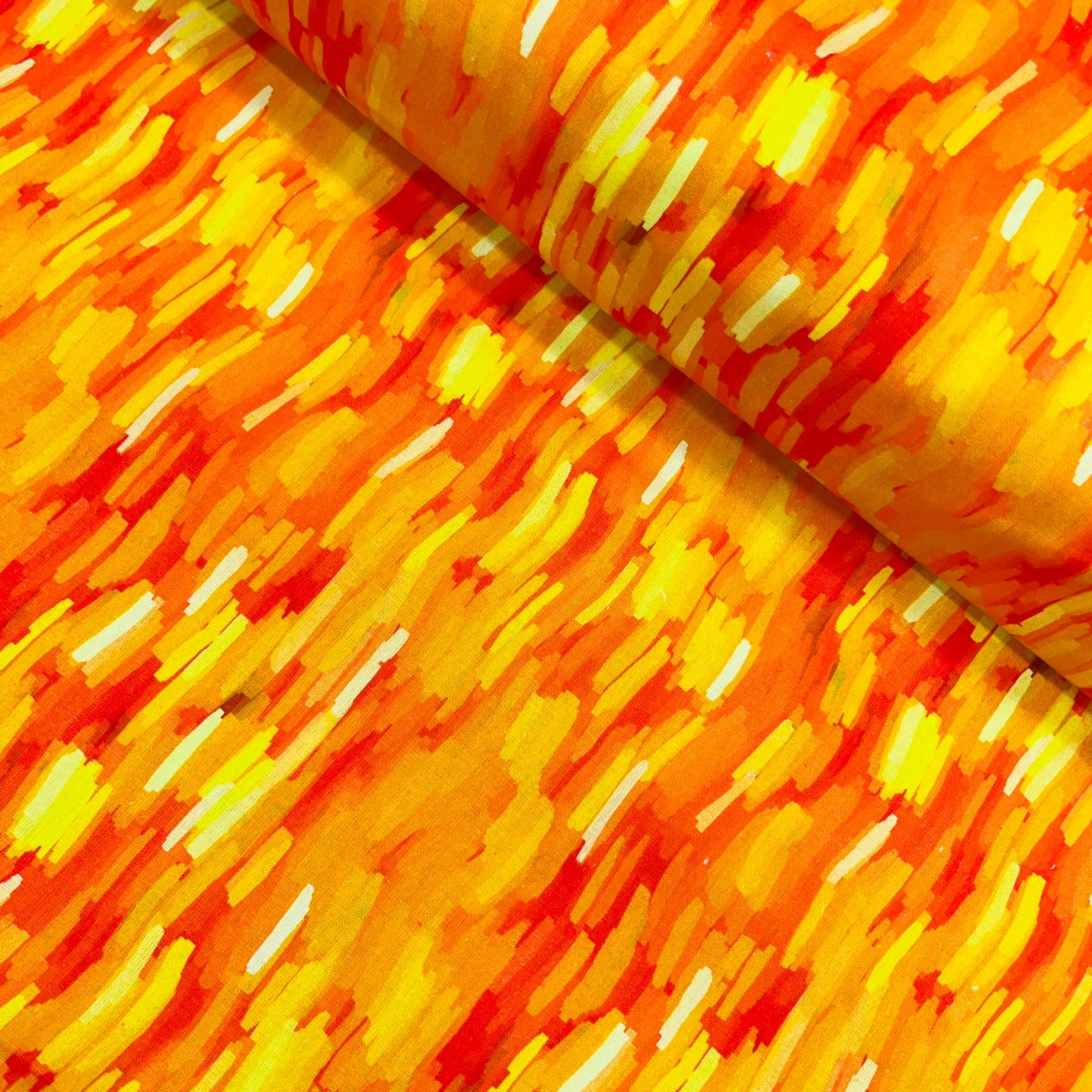 Digital Print 100% Cotton, Artist Collection, 'Strokes-Sunset', 44" Wide - Printed Cottons